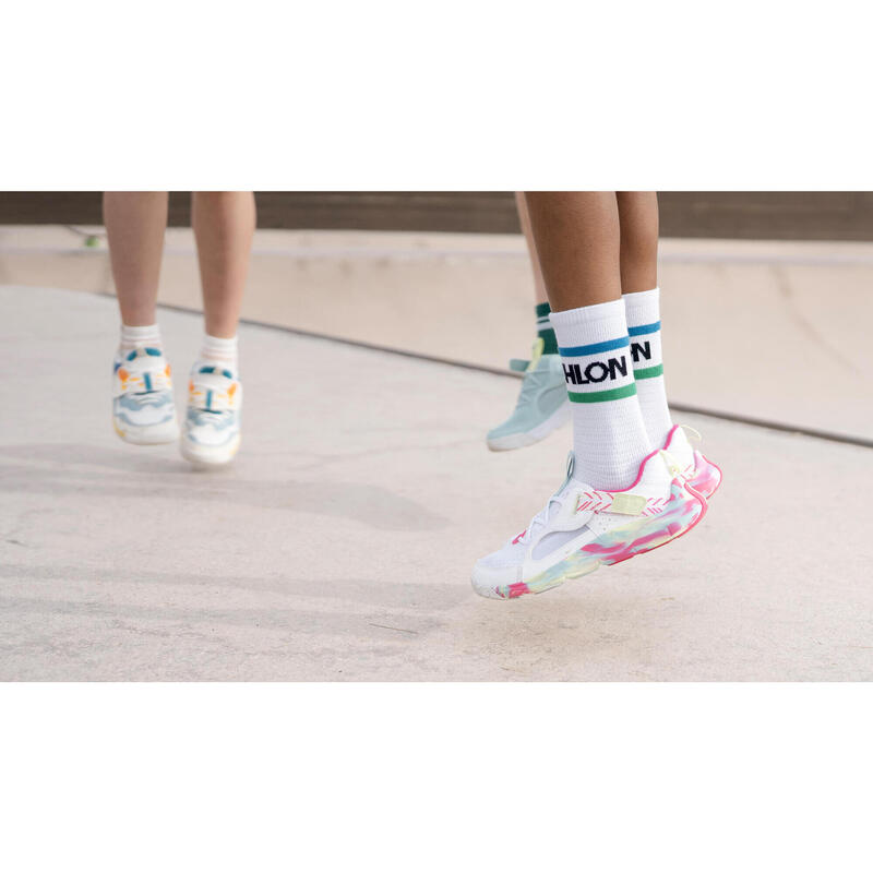 Încălțăminte sport respirantă copii Playful Summer Alb-Roz copii