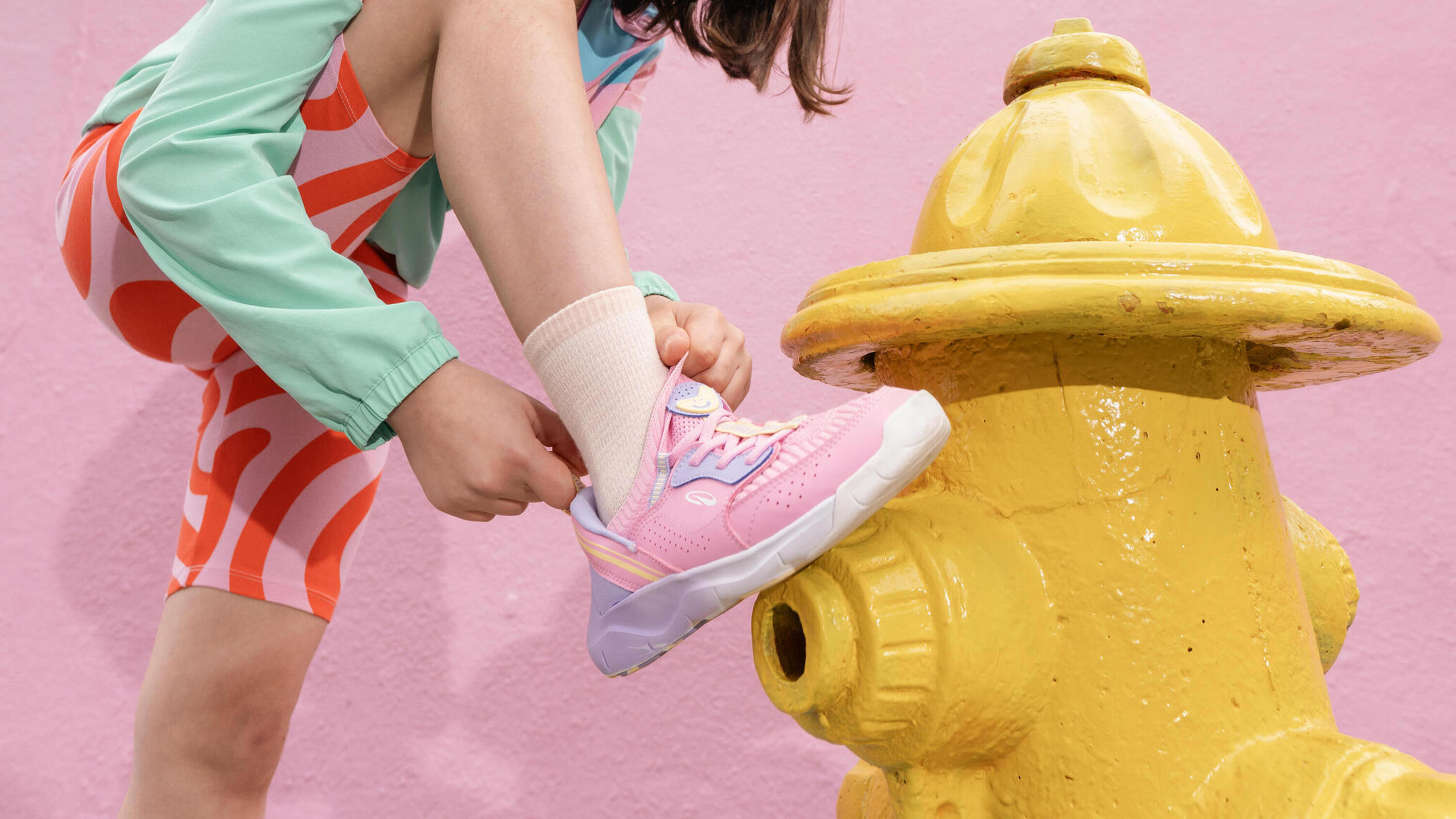 Scarpe da ginnastica bambino PLAYFUL EASY facili da mettere rosa 7/12