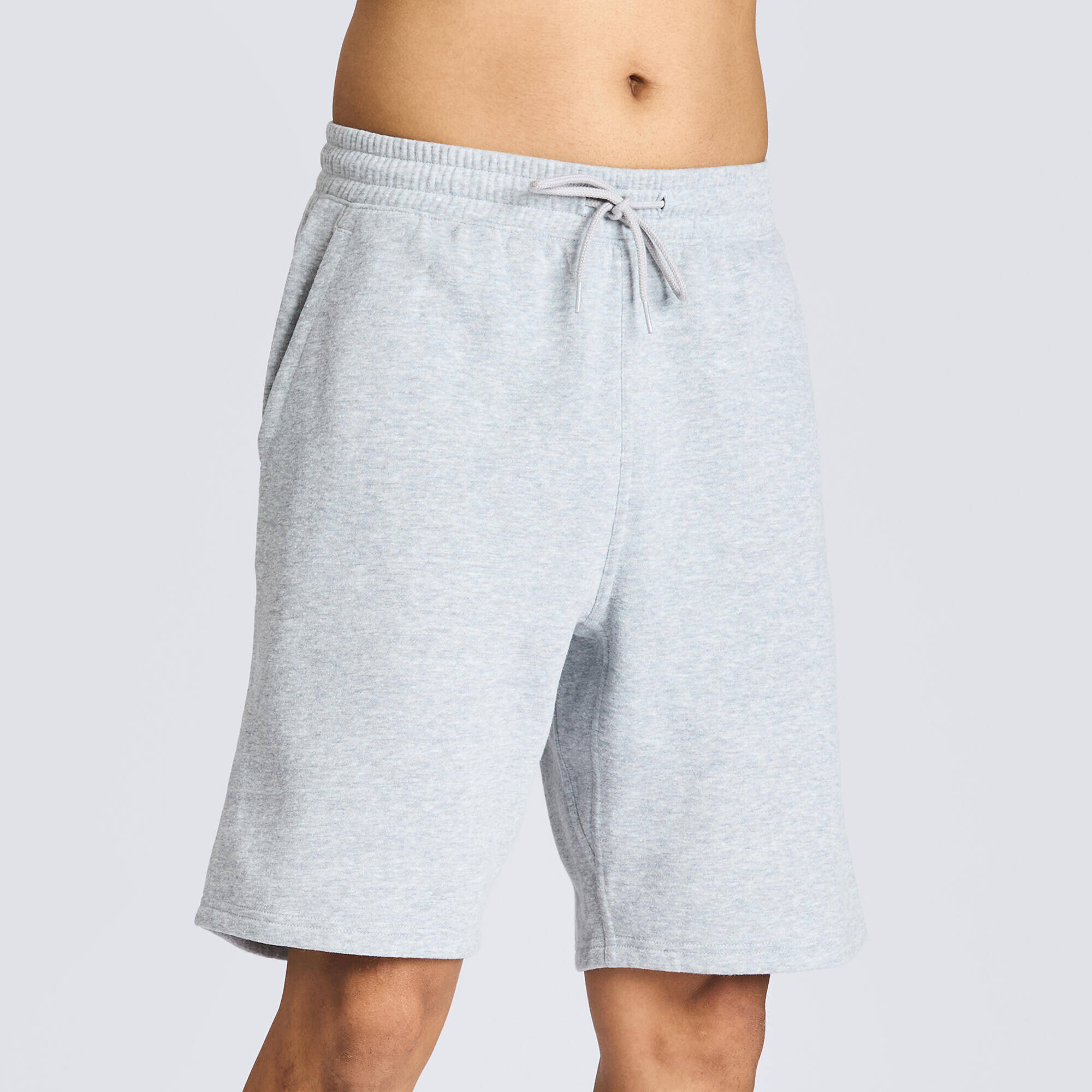 Men's Regular Fleece Shorts with Adjustable Strings 500 - Grey -  1