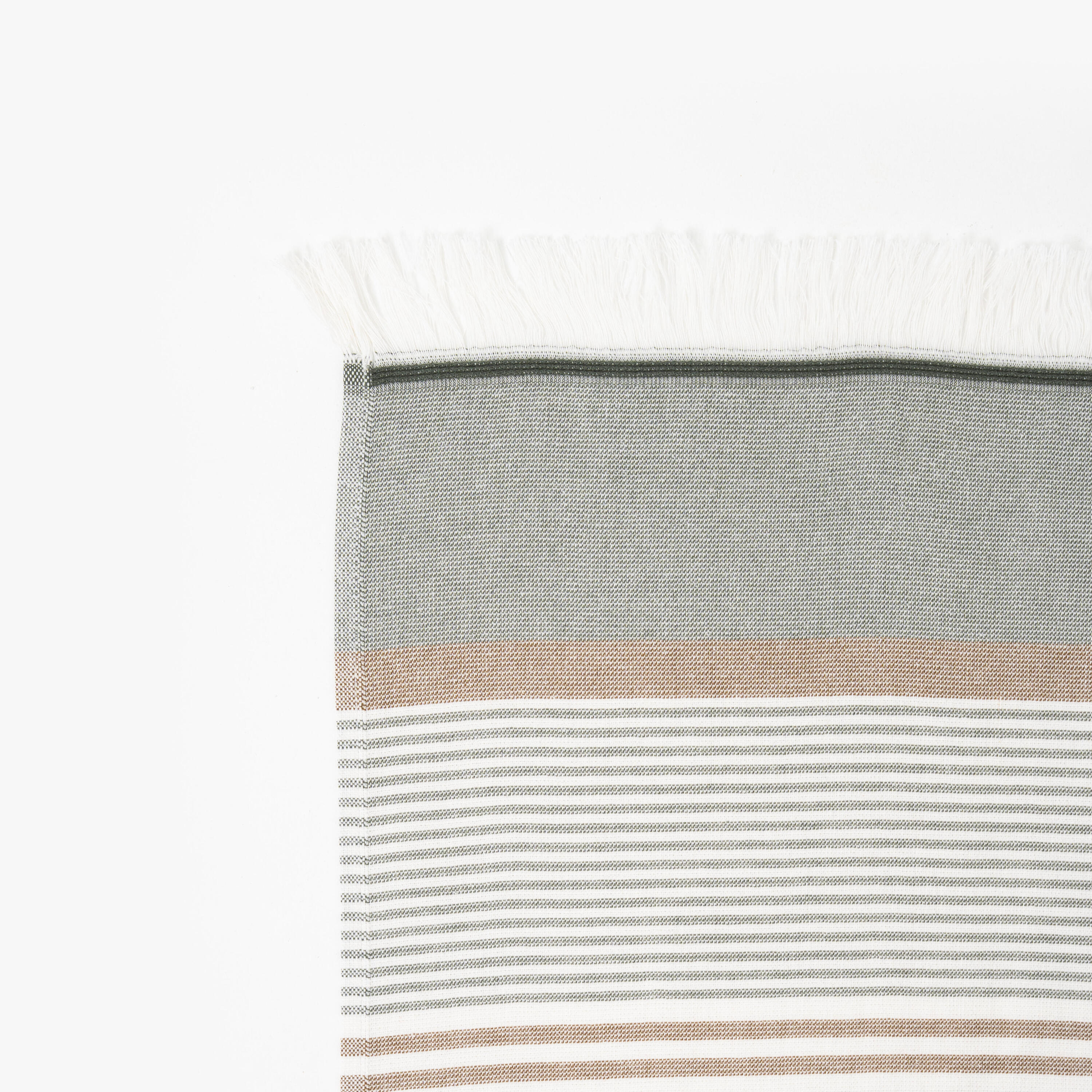 Toalha Fouta 86x170 Algodão BCI - Riscas Castanha 2/9