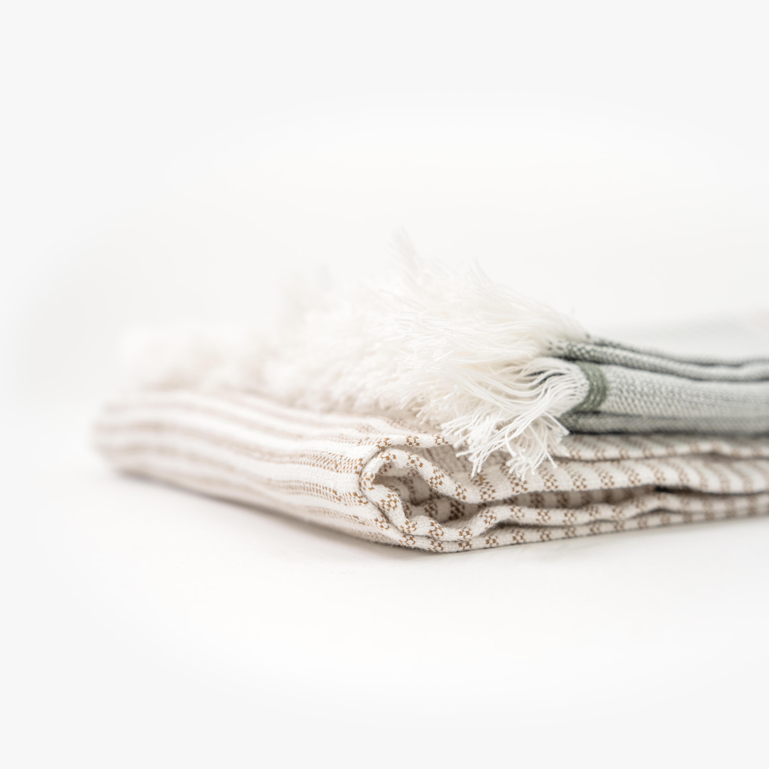Toalha Fouta 86x170 Algodão BCI - Riscas Castanha 4/9