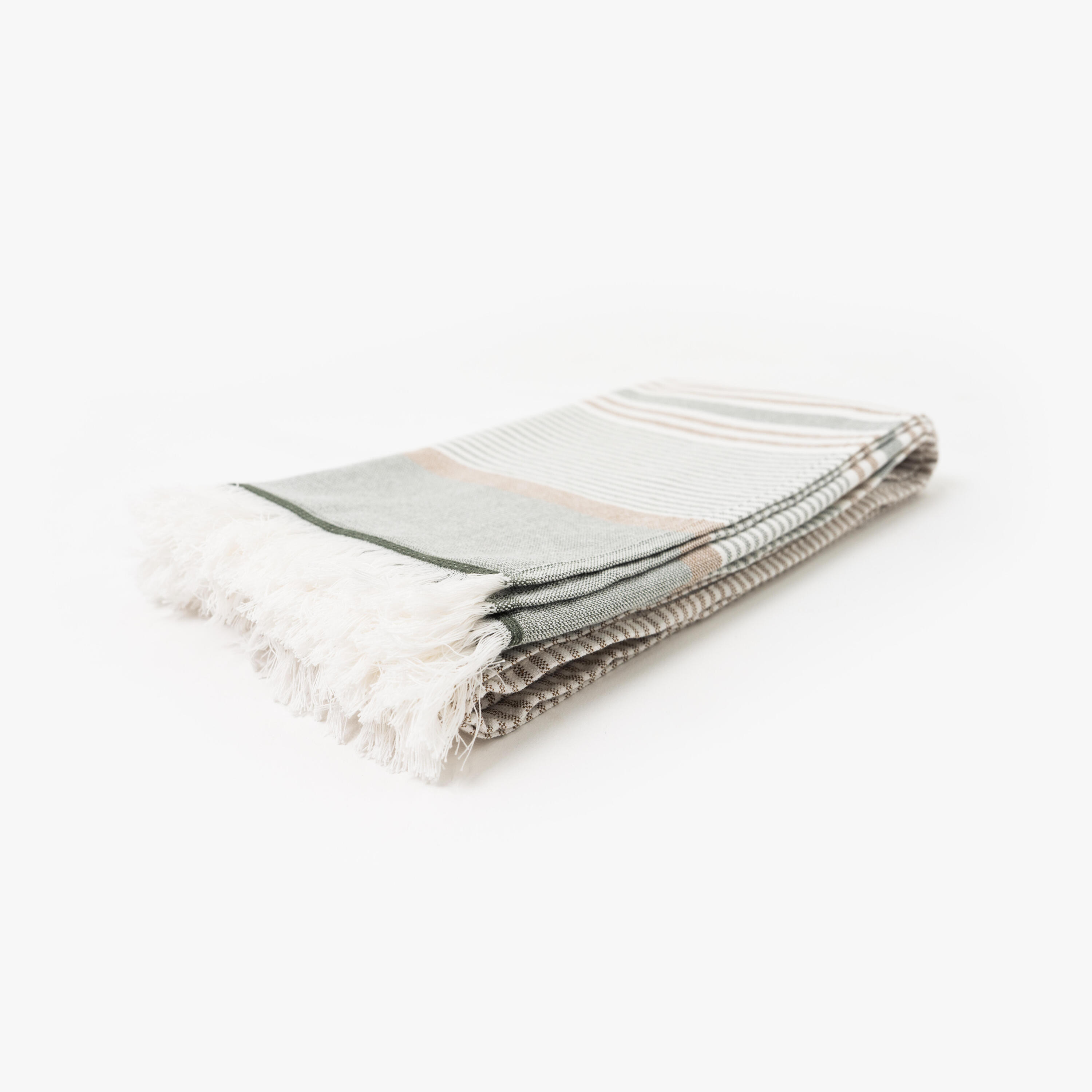 Toalha Fouta 86x170 Algodão BCI - Riscas Castanha 5/9