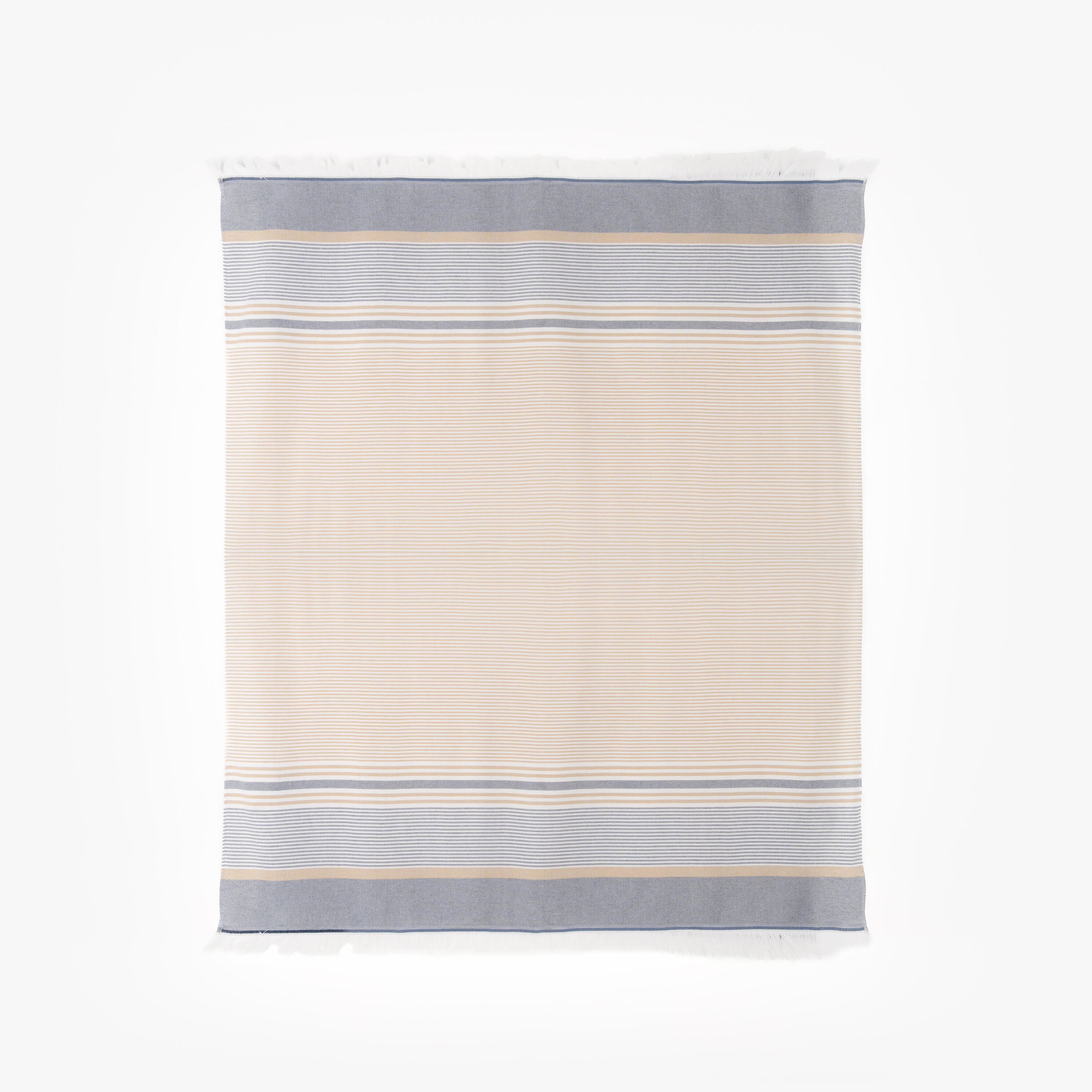 Toalha Fouta 140x190 Algodão BCI - Riscas Azul 2/9