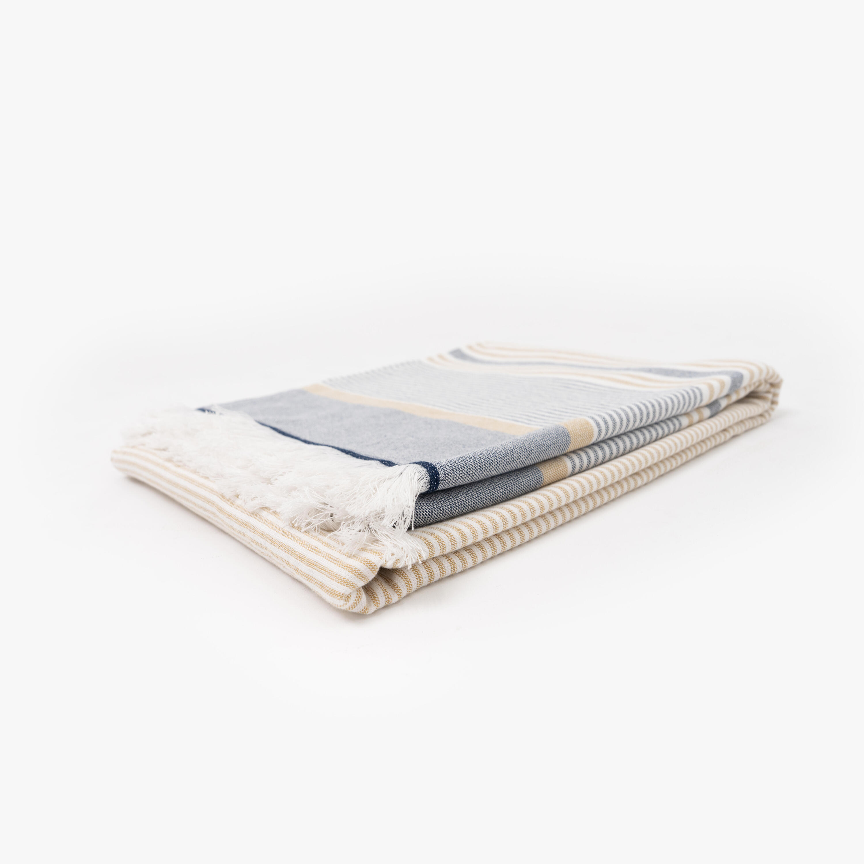 Toalha Fouta 140x190 Algodão BCI - Riscas Azul 5/9