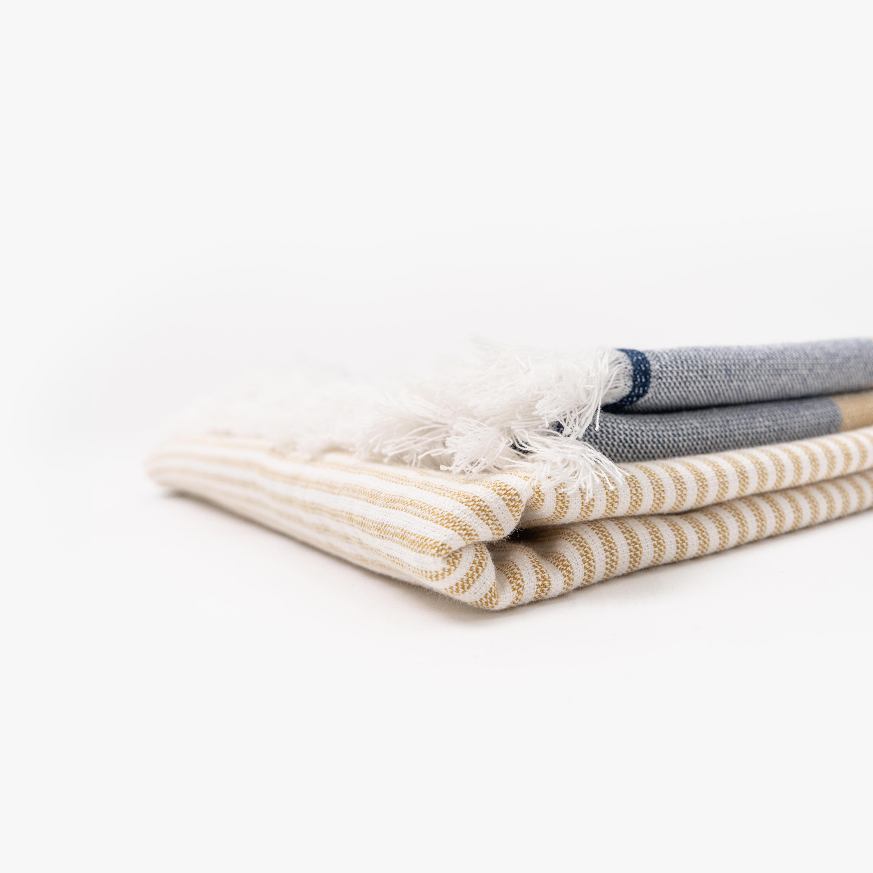 Toalha Fouta 140x190 Algodão BCI - Riscas Azul 6/9