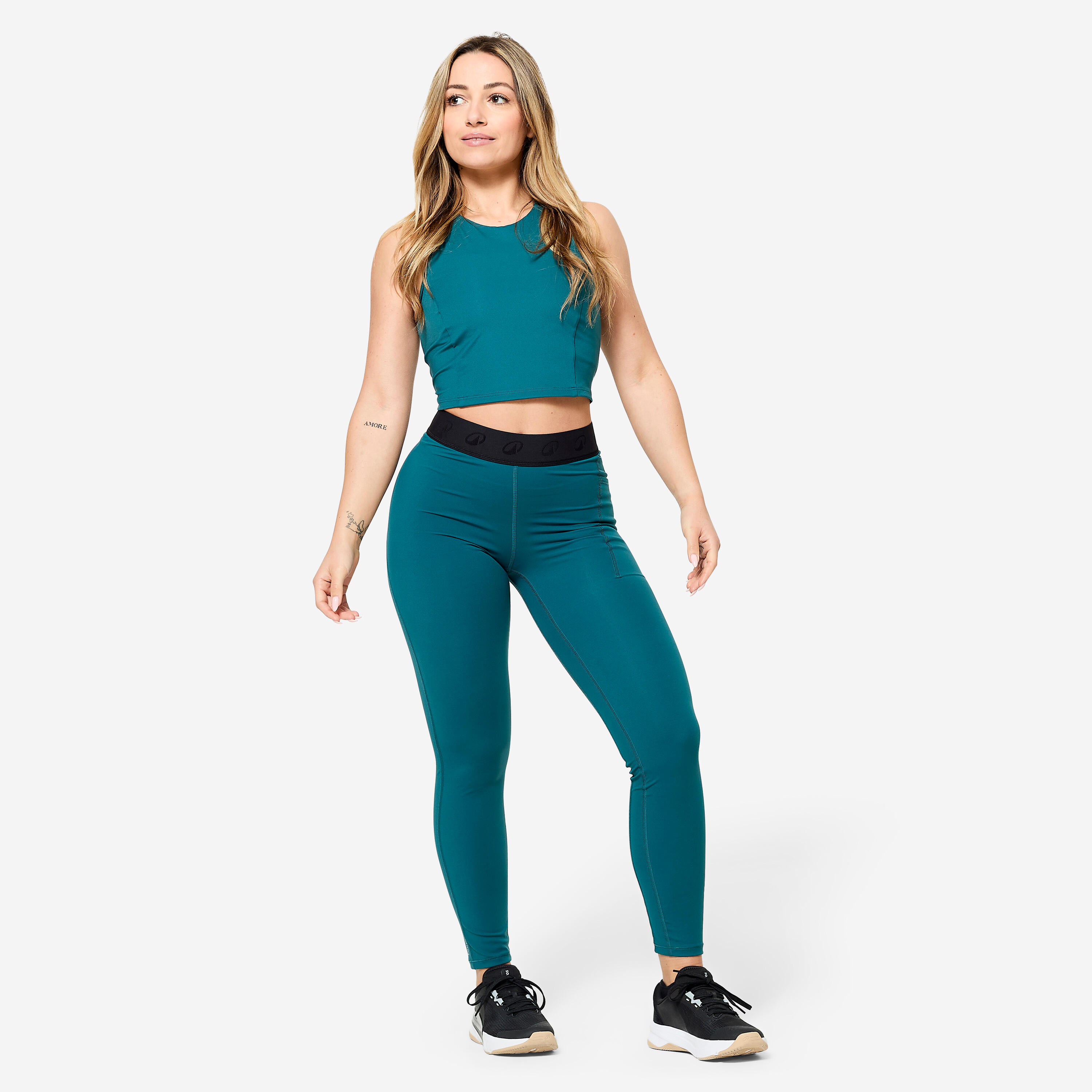 Legging d’entraînement à ceinture élastique femme - DOMYOS