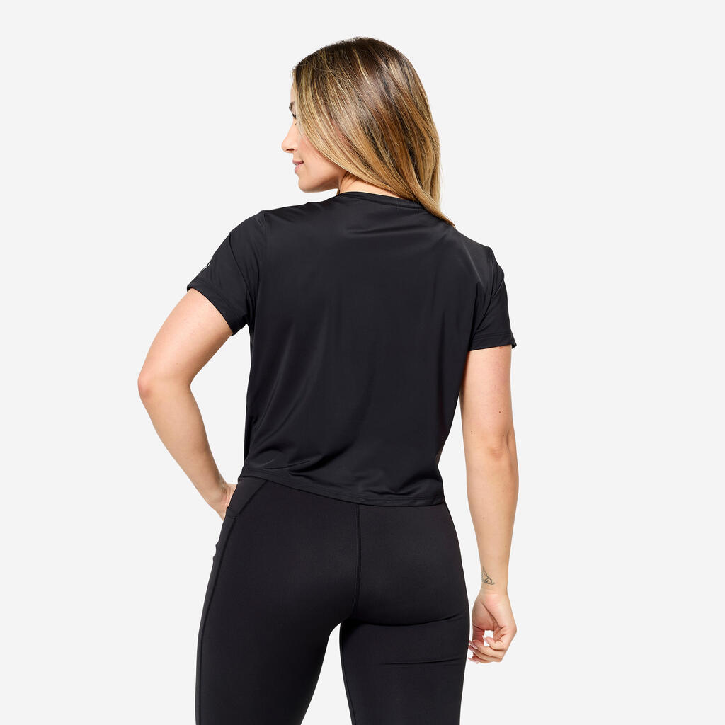 Ženska zračna majica za fitnes - črna