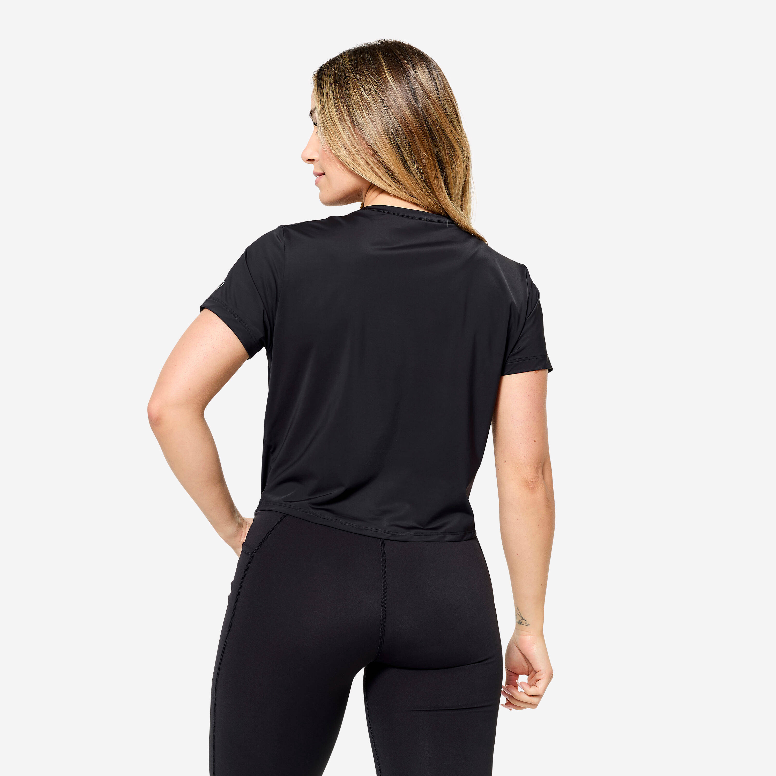 Women's Breathable Stretch Fitness T-shirt - Black -  4