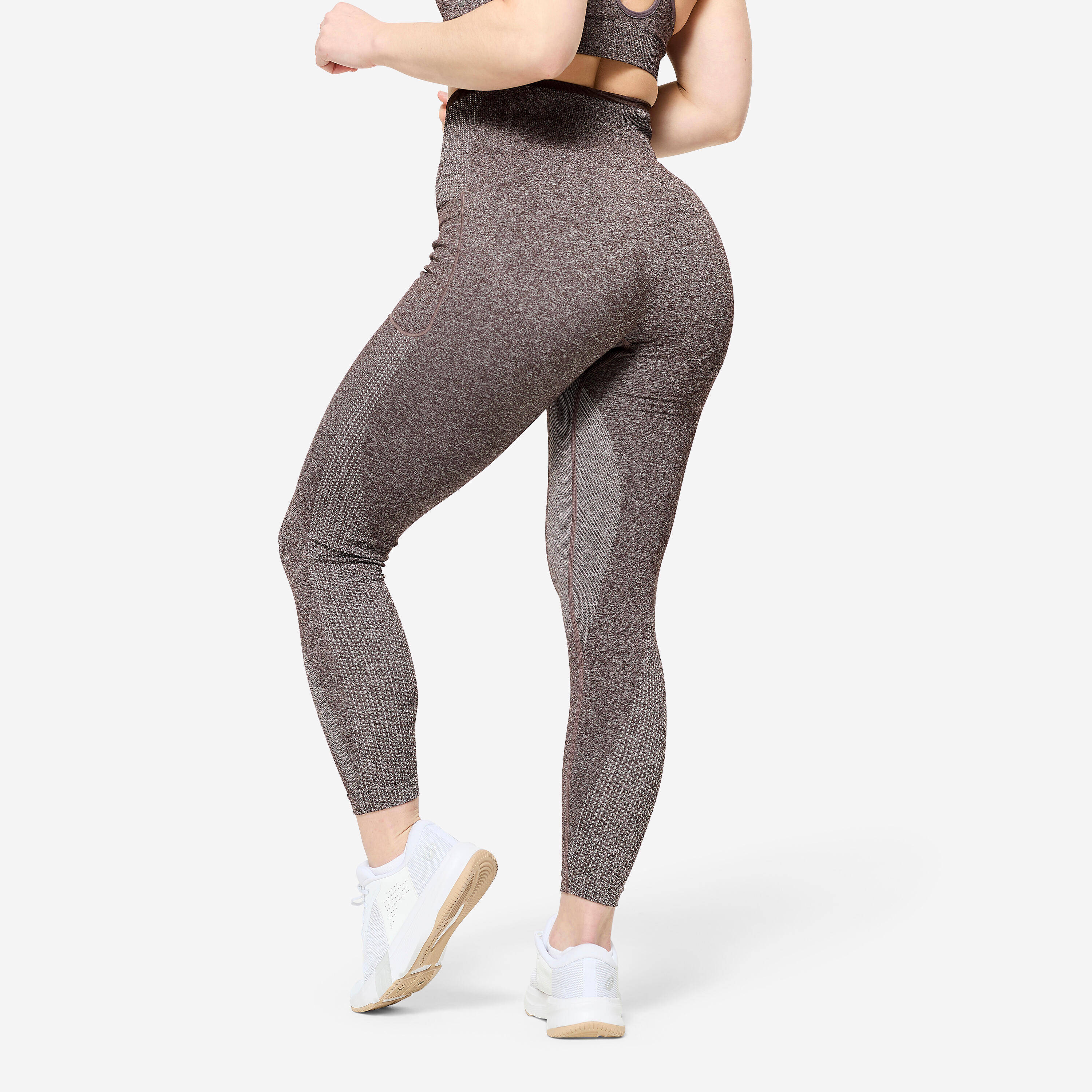 Women's Seamless Weight Training Leggings - Brown -  5
