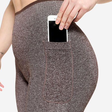 Легінси жіночі для фітнесу безшовні коричневі