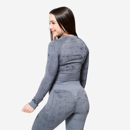 Кроп-топ жіночий для фітнесу сірий