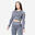 Tee-shirt crop top manches longues femme, gris