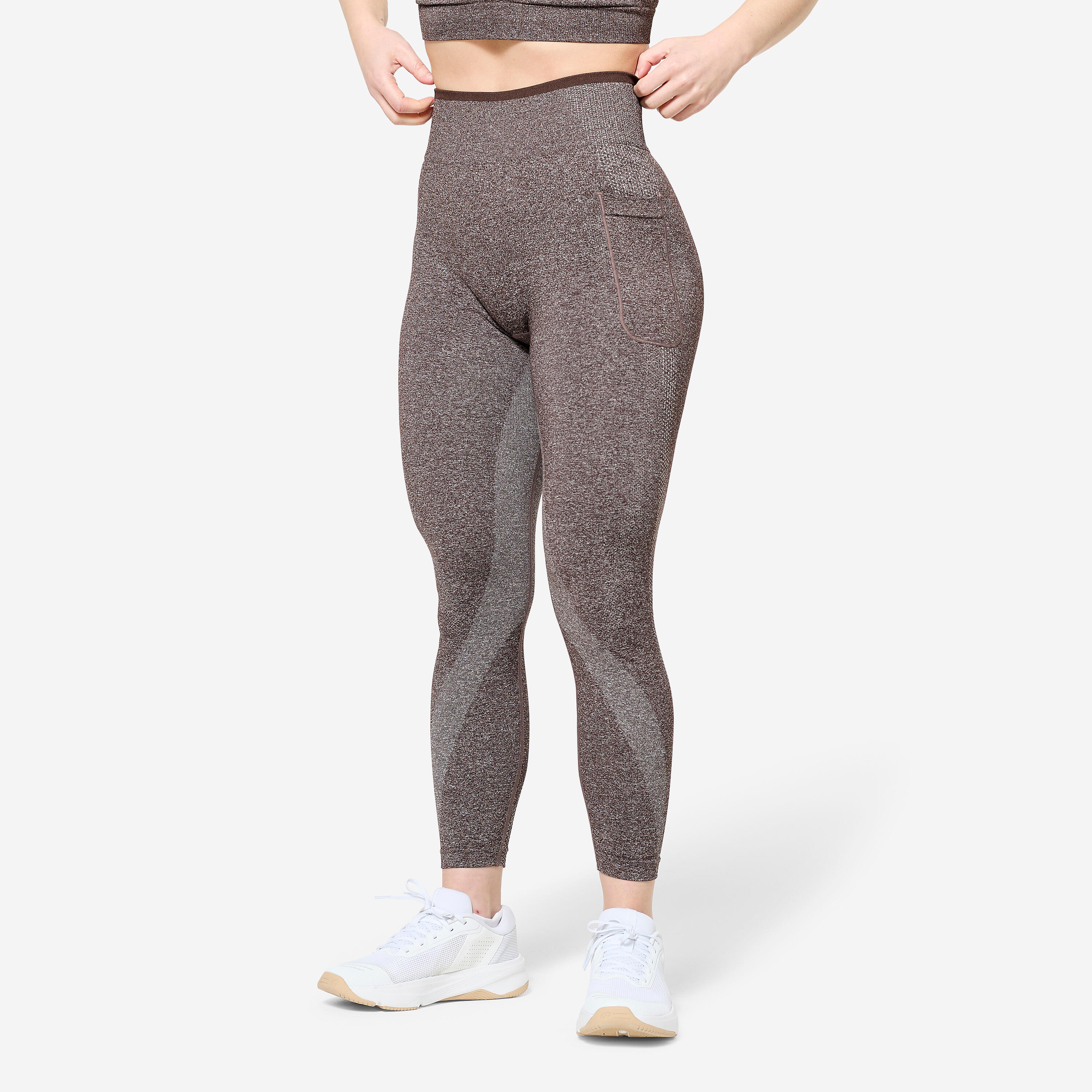 domyos Women's Seamless Weight Training Leggings - Brown-picture-13