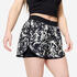 Women's Double Layer Fitness Shorts - Black & White Print