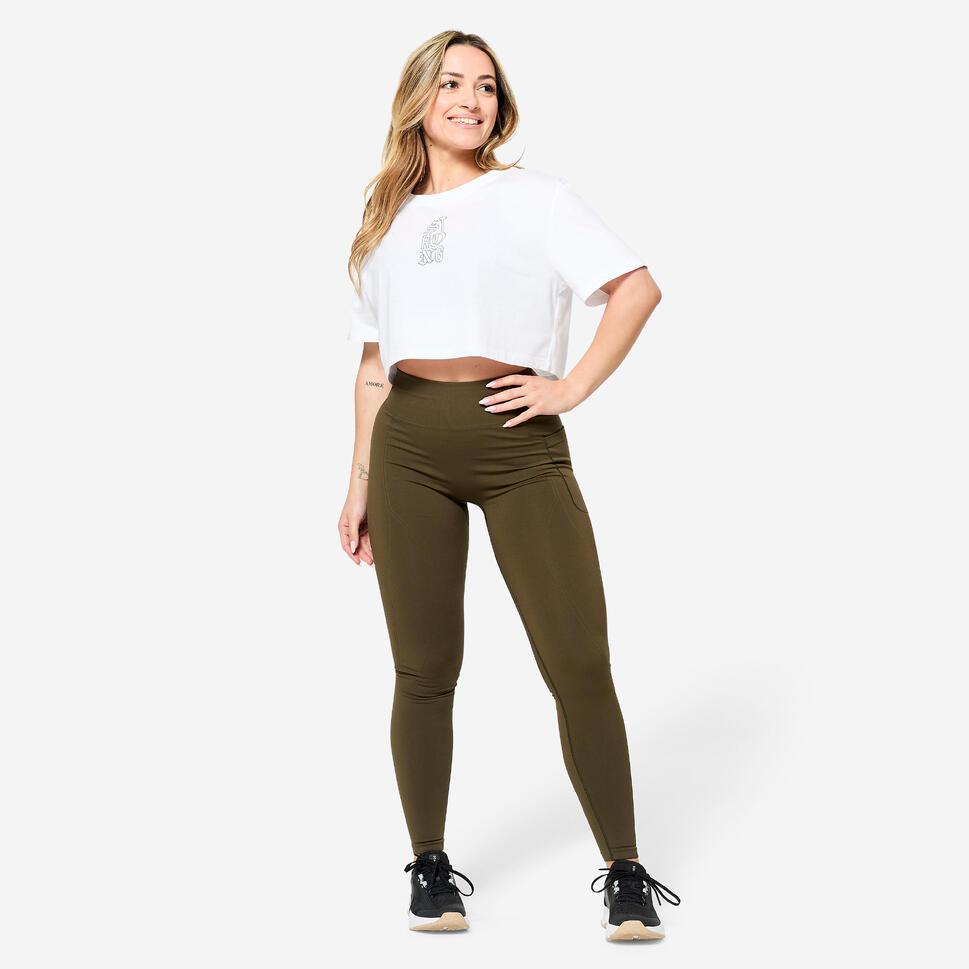 Koszulka fitness damska Domyos crop top