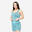 Top de Alças Crop Top Fitness Mulher Camuflado Azul