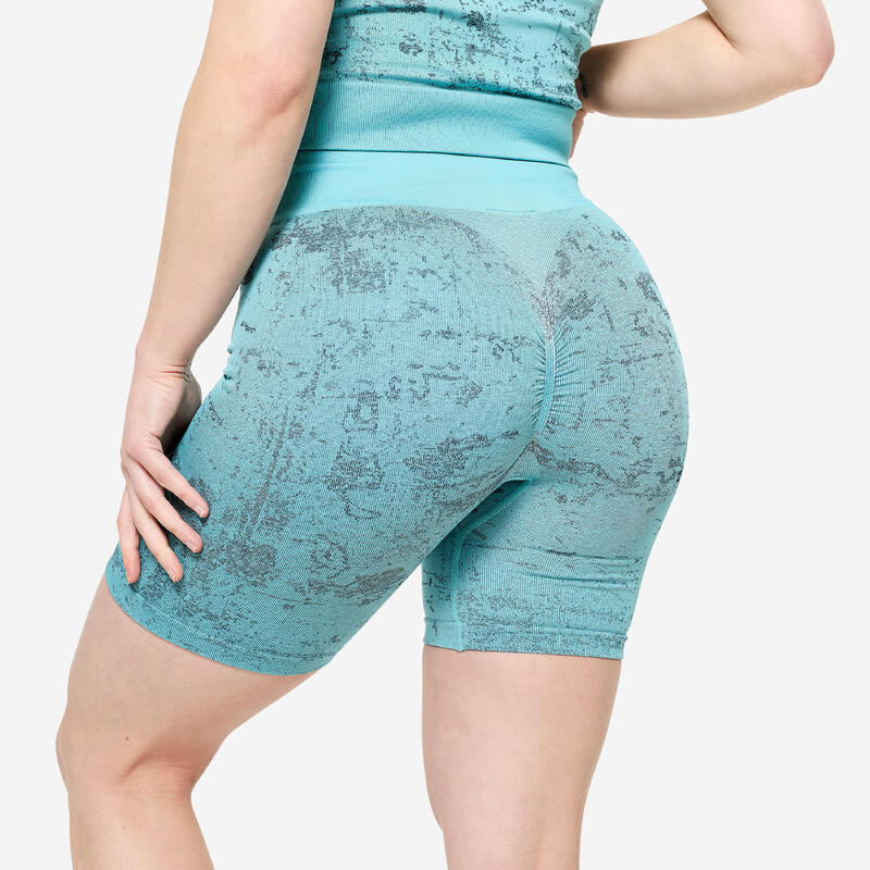 Pantalon scurt fitness Camo Bej Damă