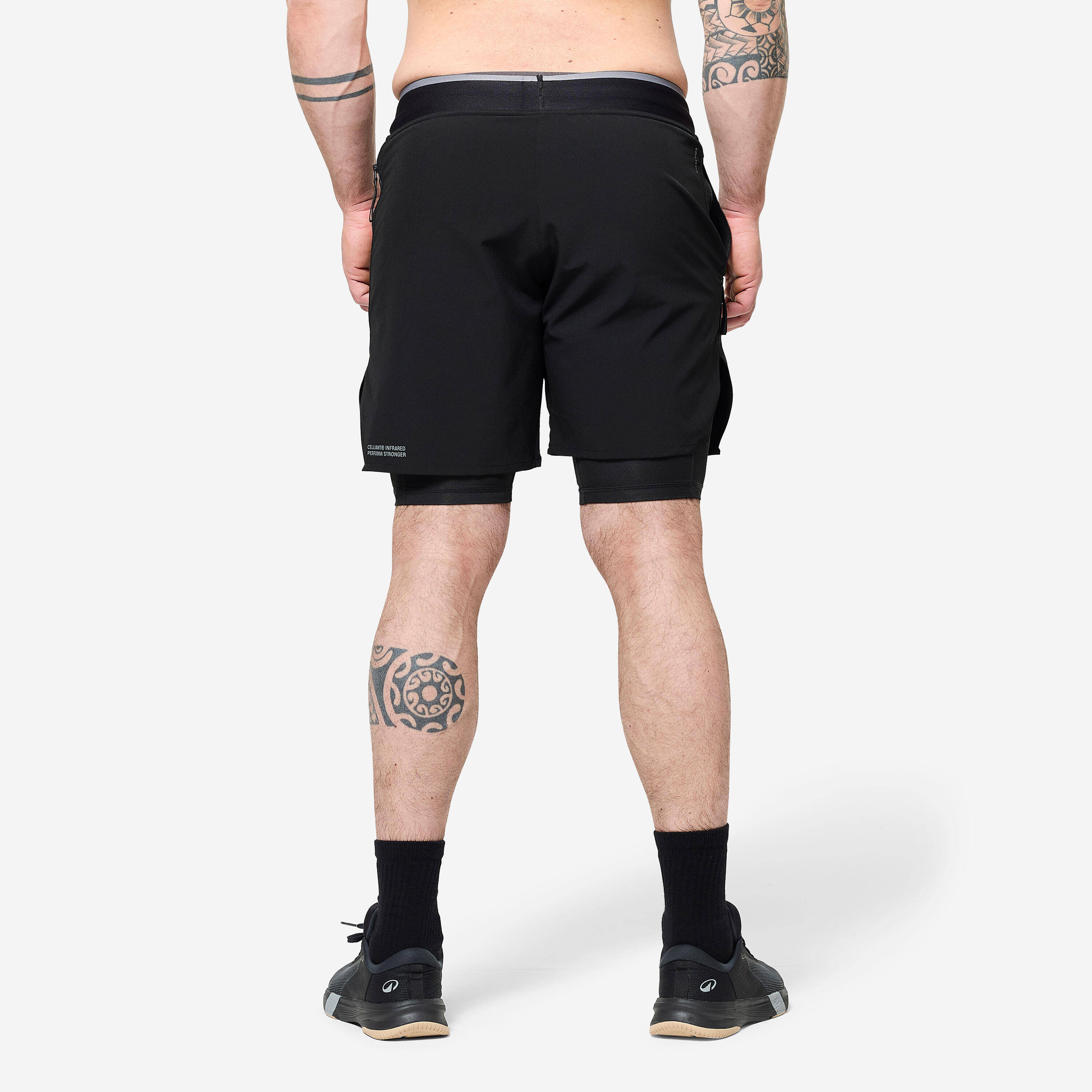 Breathable & Light Cross Training Shorts Celliant - Black/Grey -  4