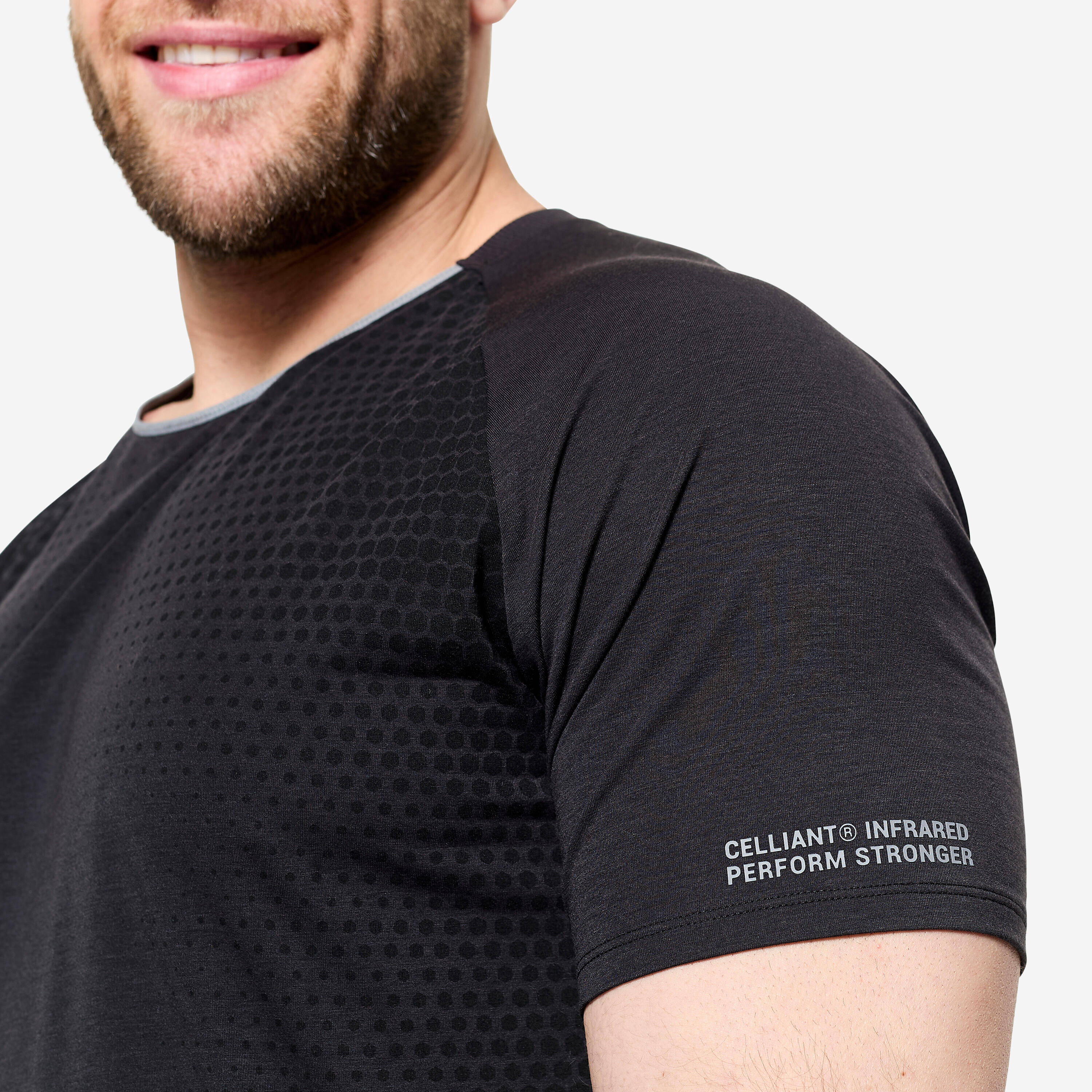 Men's Cross Training Breathable Short-Sleeved Performance T-Shirt - Black / Grey -  3
