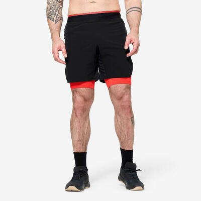 Pantaloncini uomo palestra regular fit traspiranti neri