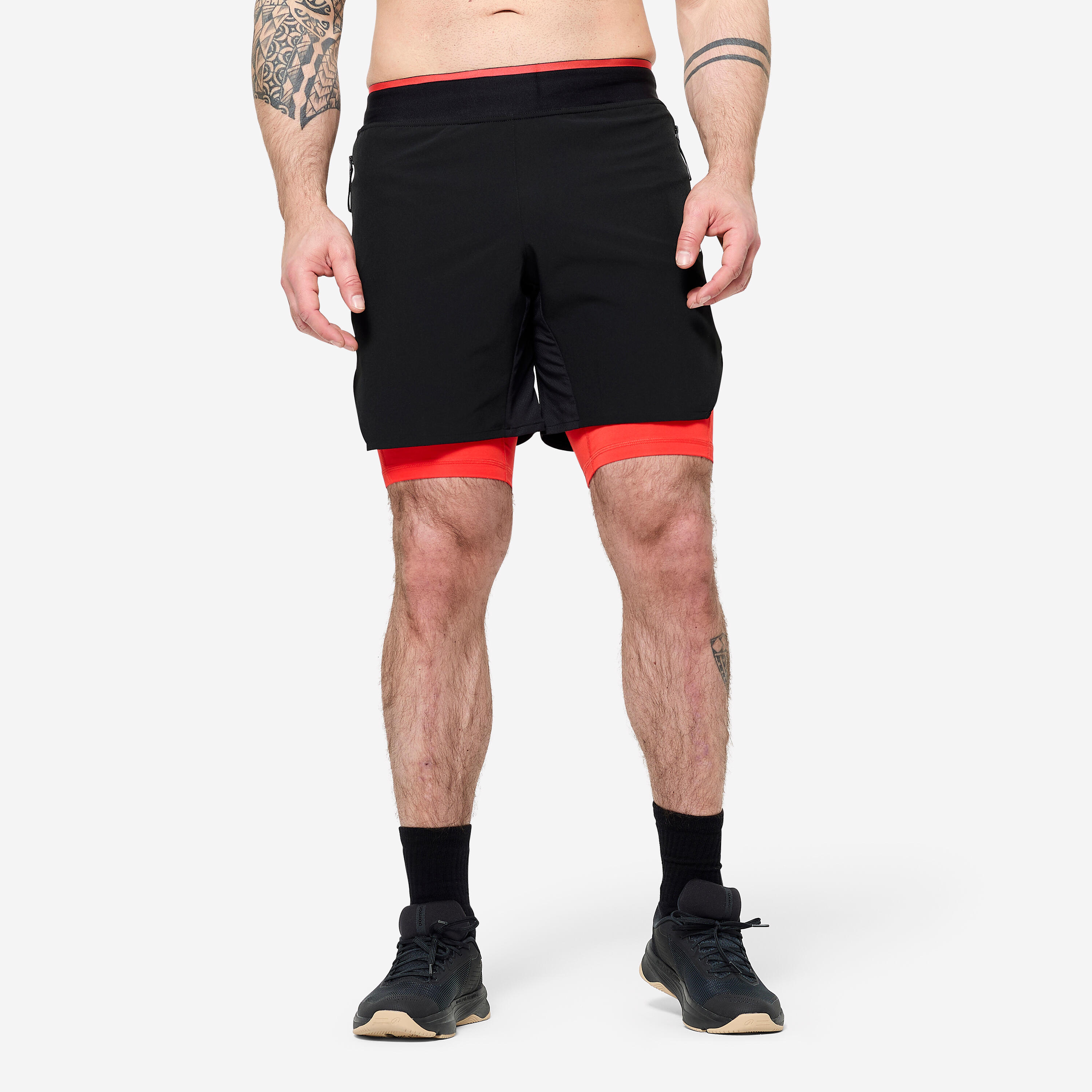 Pantalon scurt cross-training respirant și lejer, Celliant negru
