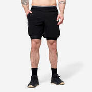 Pantalon scurt cross-training respirant și lejer, Celliant negru gri
