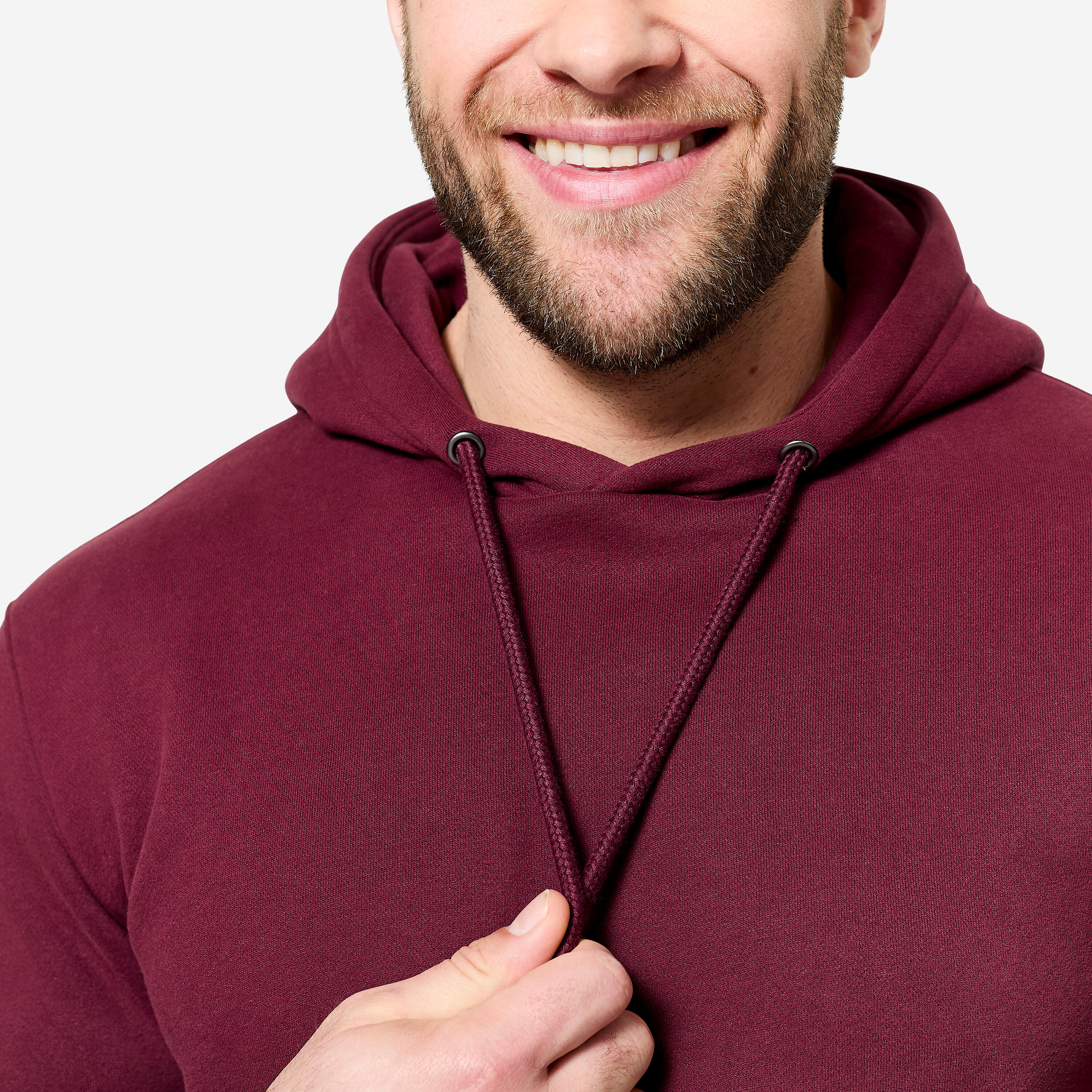 Fitness-Hoodie für Herren, violett-bordeaux 5/8