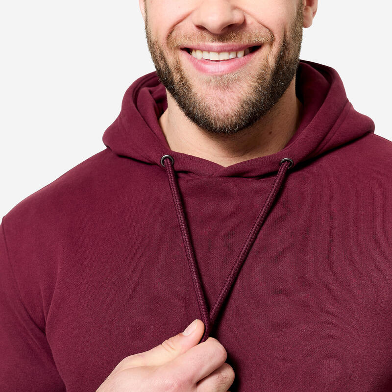 Erkek Kapüşonlu Sweatshirt - Bordo