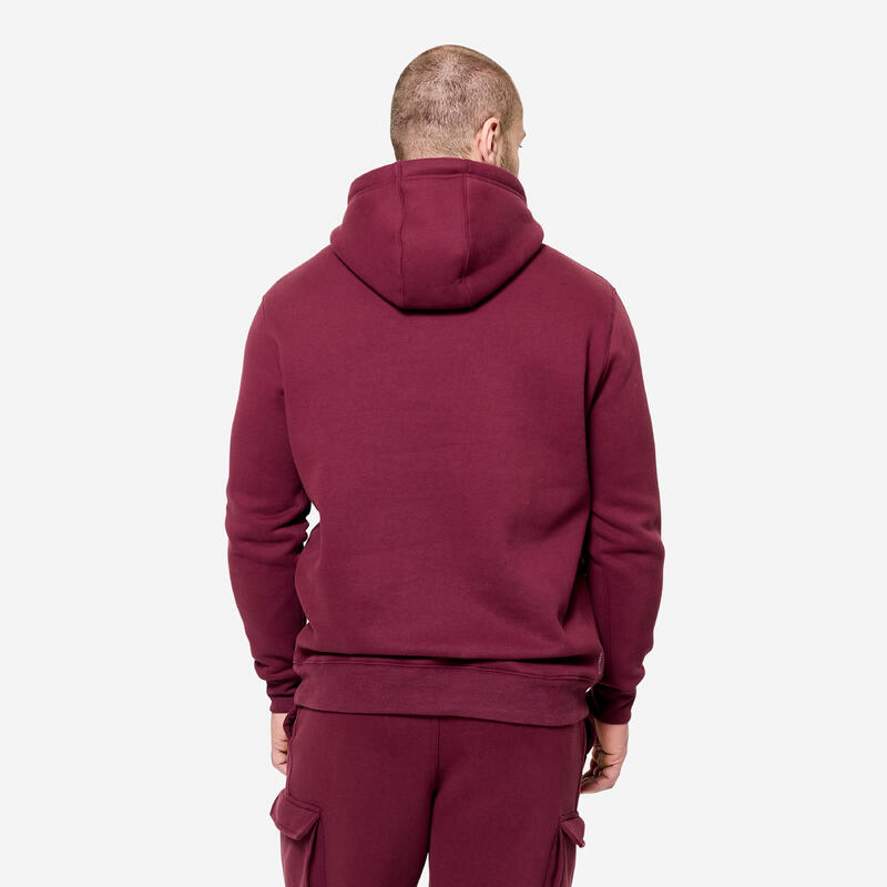 Erkek Kapüşonlu Sweatshirt - Bordo