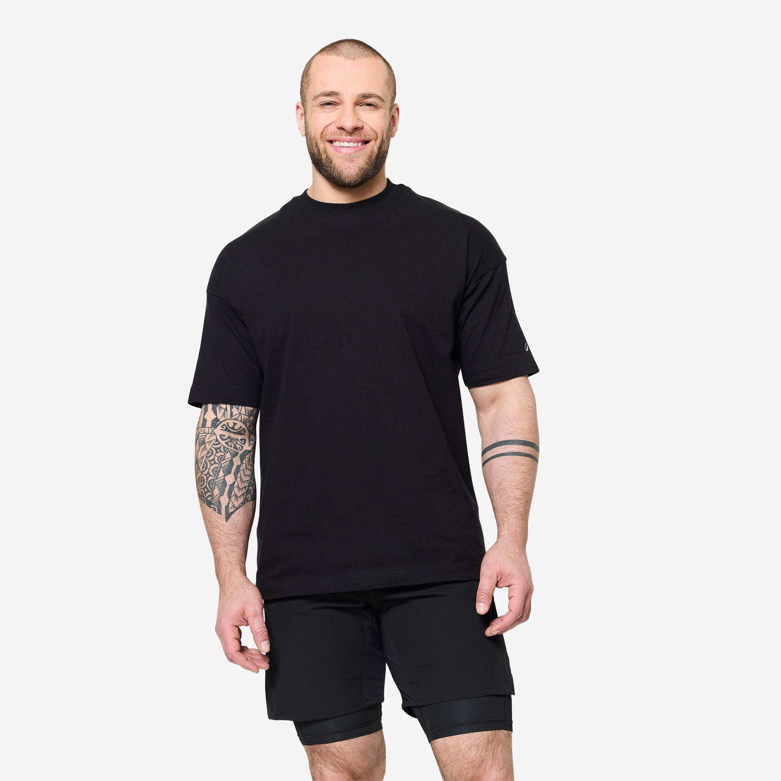 Men's Loose-Fit Fitness T-Shirt - Black