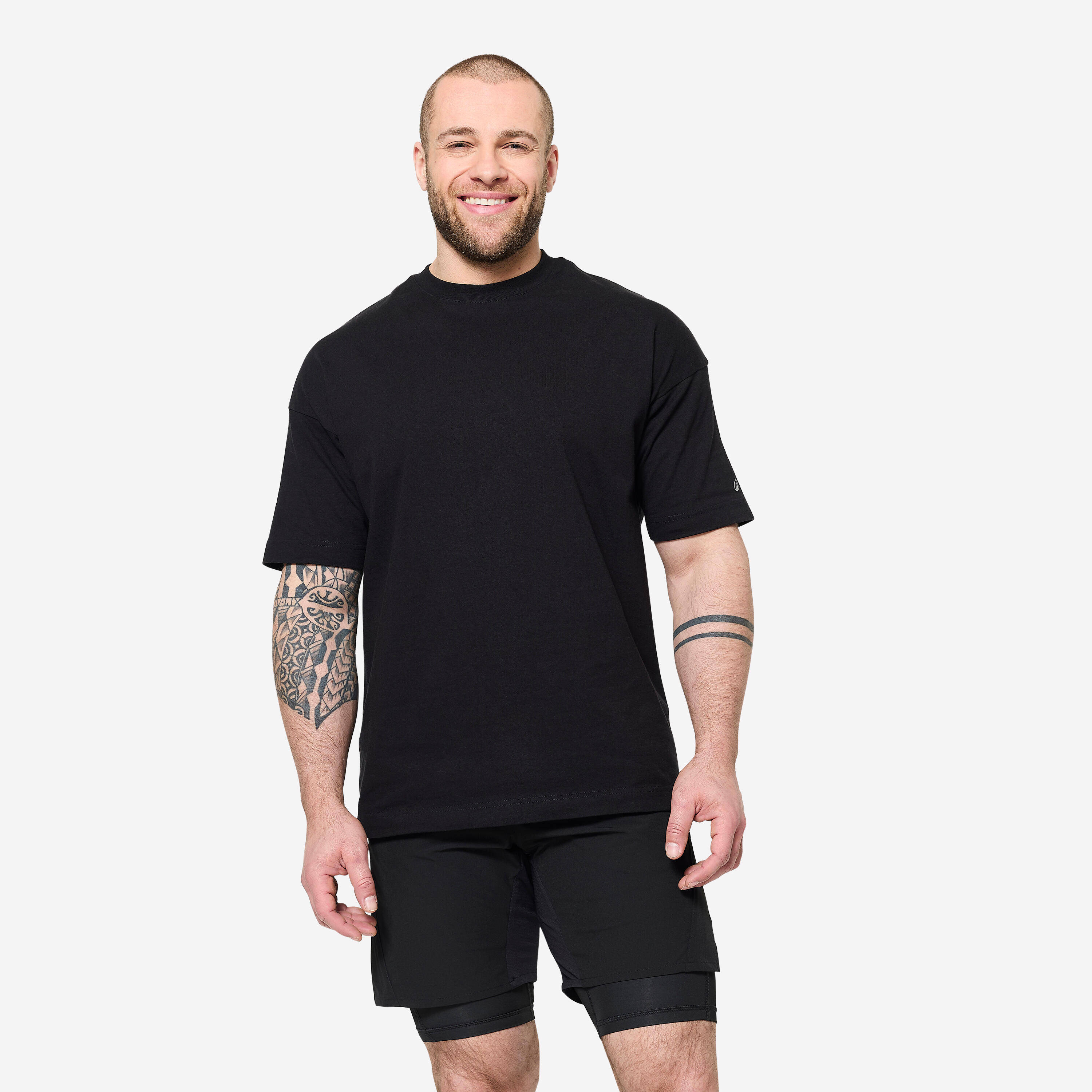 Men's Loose-Fit Fitness T-Shirt - Black -  1
