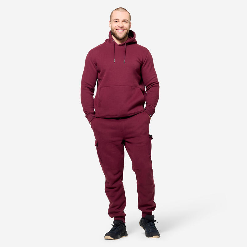 Erkek Kapüşonlu Sweatshirt - Bordo