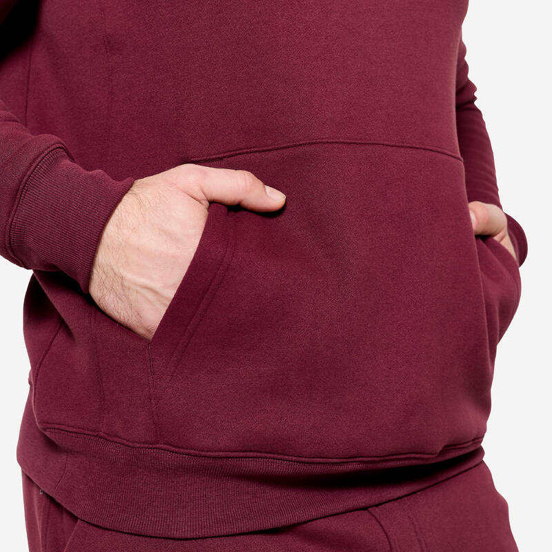 Erkek Kapüşonlu Sweatshirt - Bordo