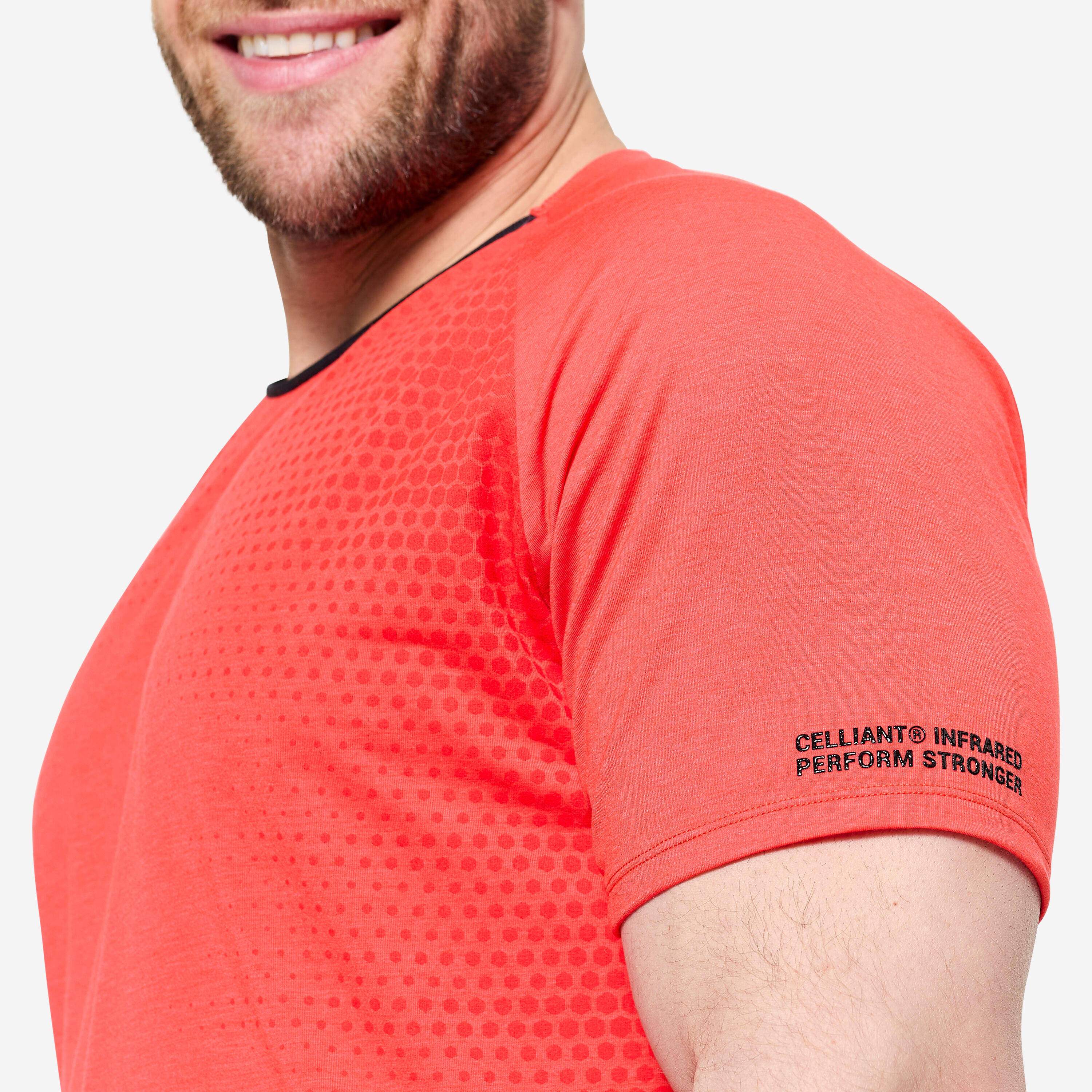 Men's Short-Sleeved Cross Training Performance T-Shirt - Orange/Black -  3