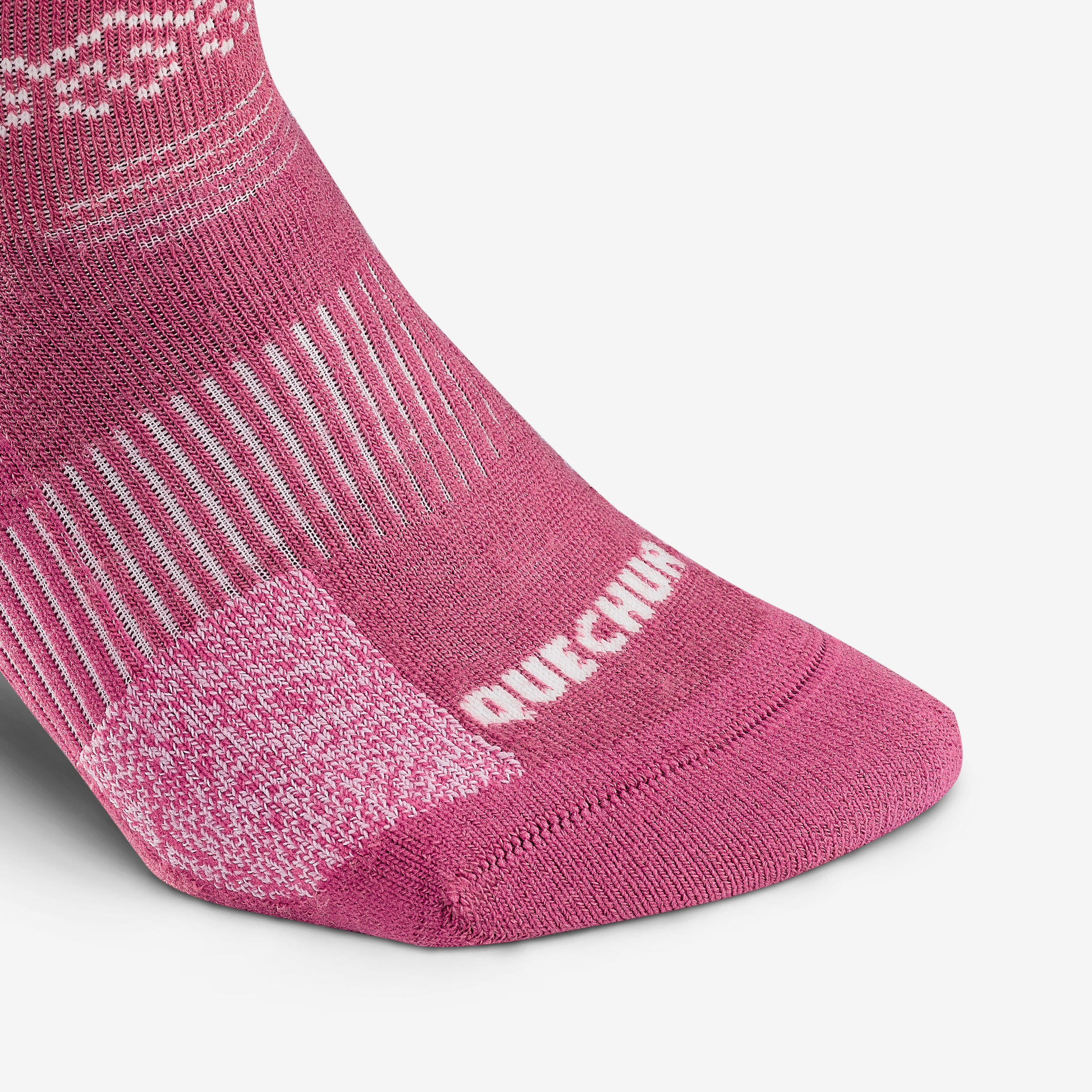 Chaussettes de randonnée chaudes, SH500 Mid vert rose 4/6