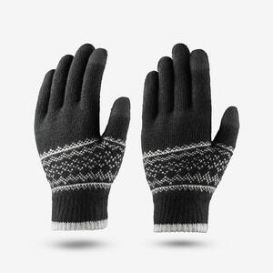 Guantes táctiles de punto niños 4-14 años, HIKE100 gris y blanco