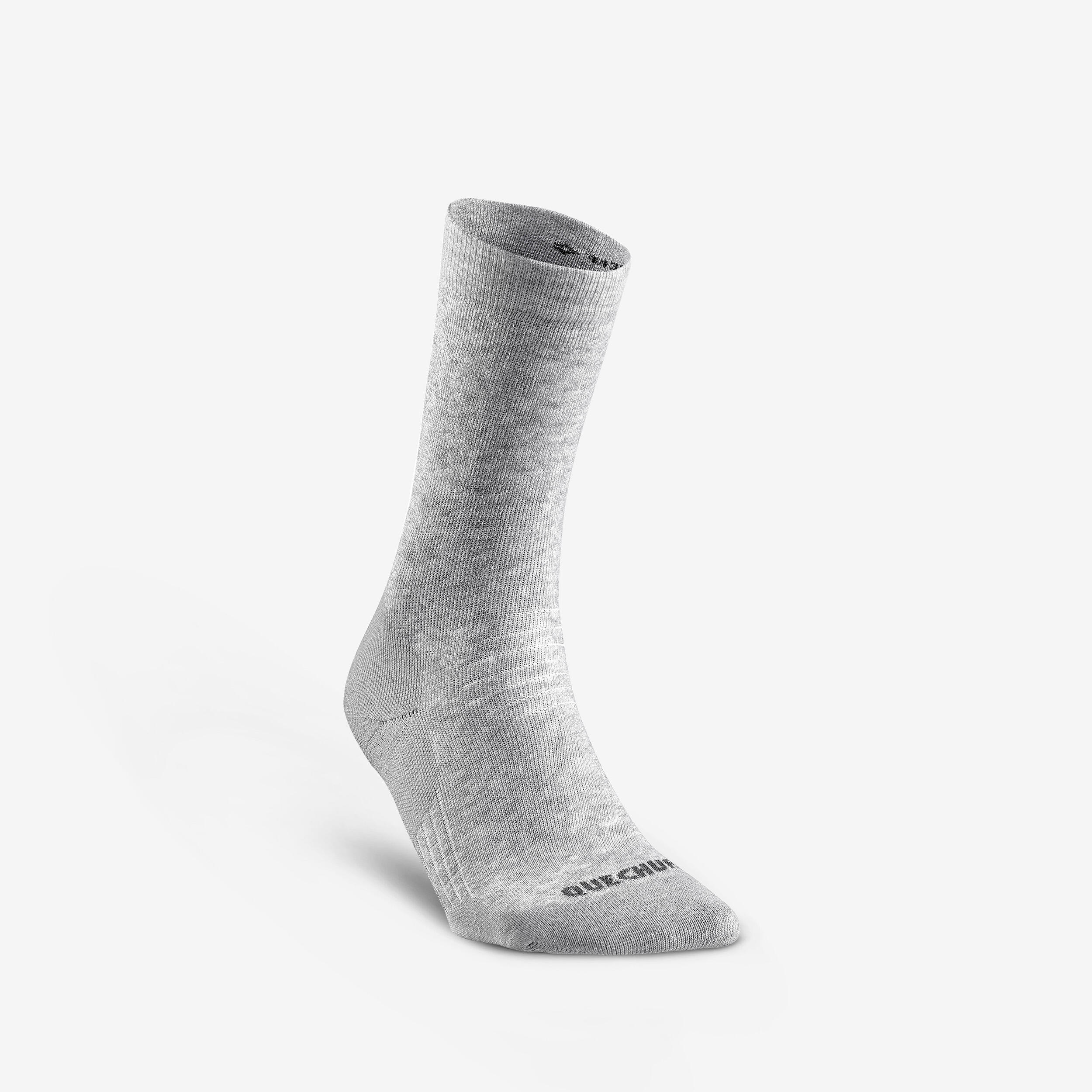 QUECHUA Wandersocken Damen/Herren halbhoch Winterwandern - SH100 grau