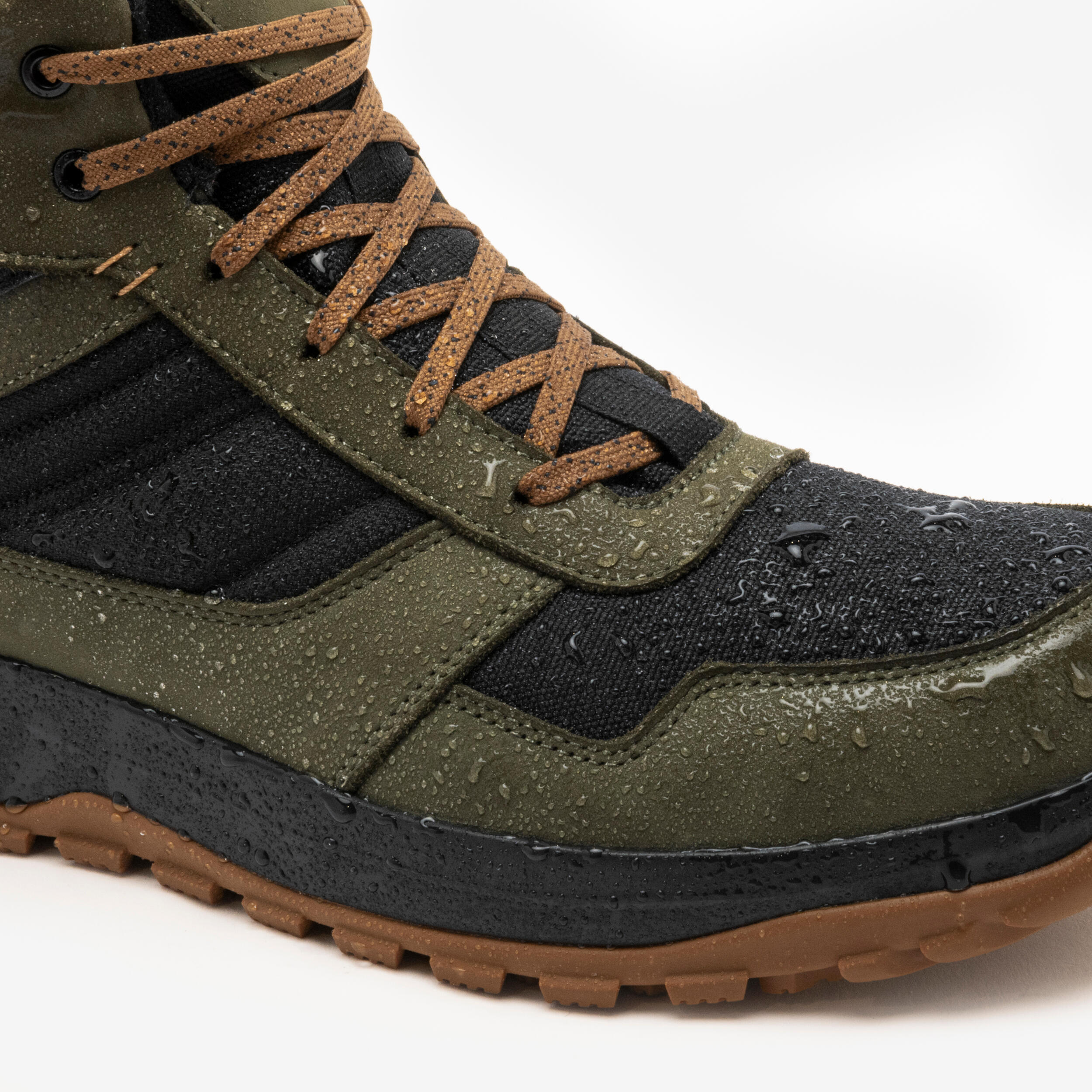 Men’s Warm Leather Hiking Boots, NH 500 Mid - QUECHUA