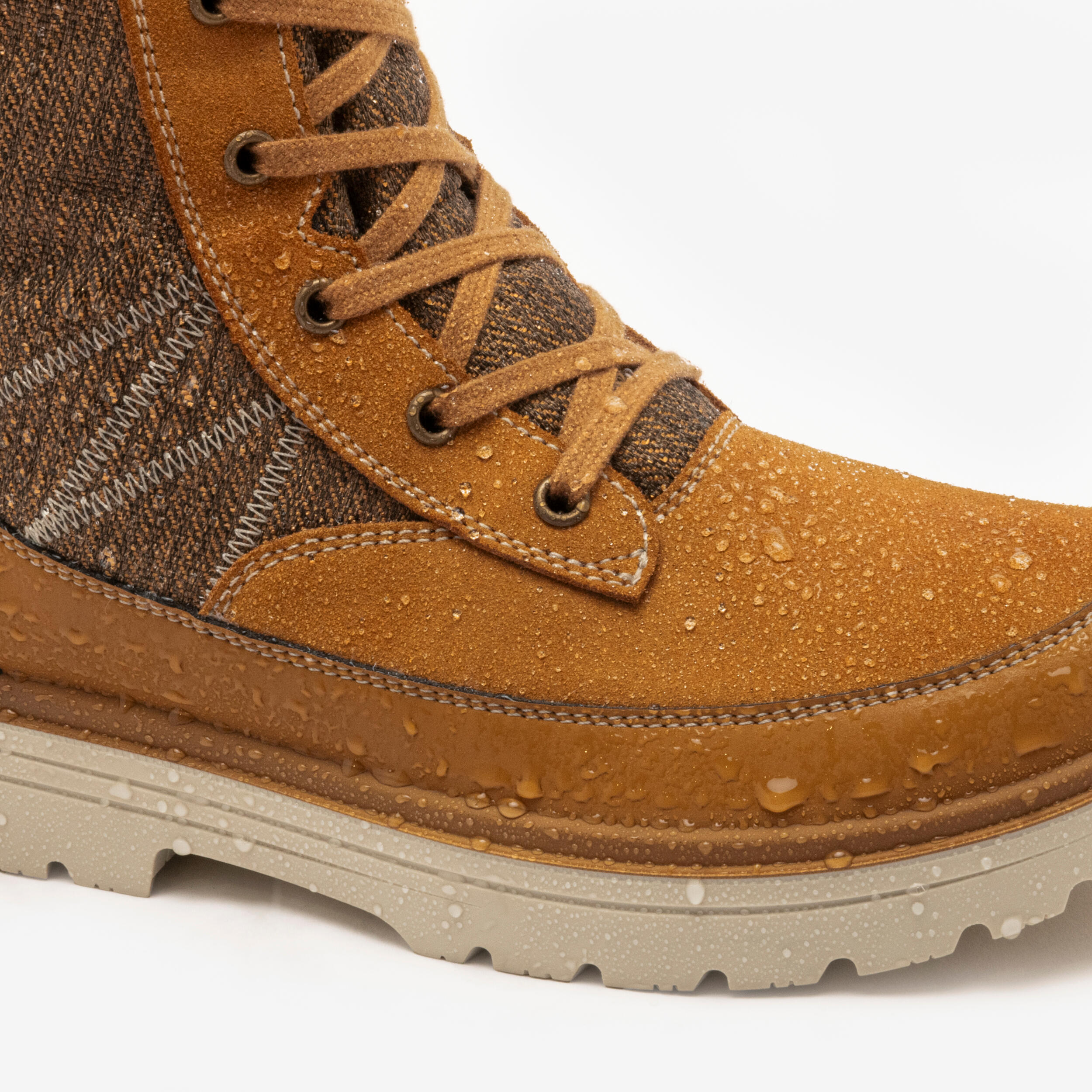 Bottes d’hiver imperméables en cuir femme, NH 900 - QUECHUA