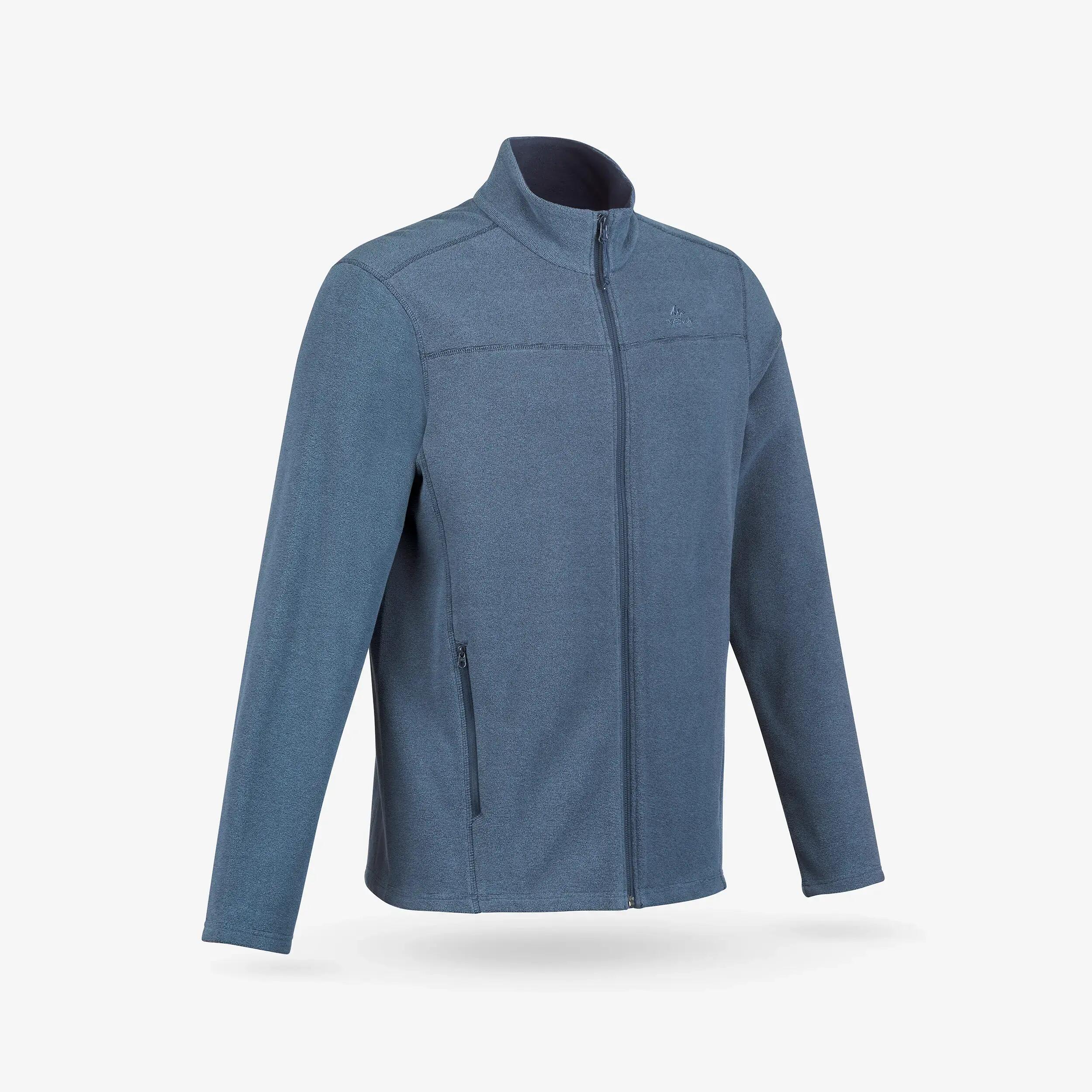 Men’s Mountain Hiking Fleece MH100 Full Zip - Blue 4/6