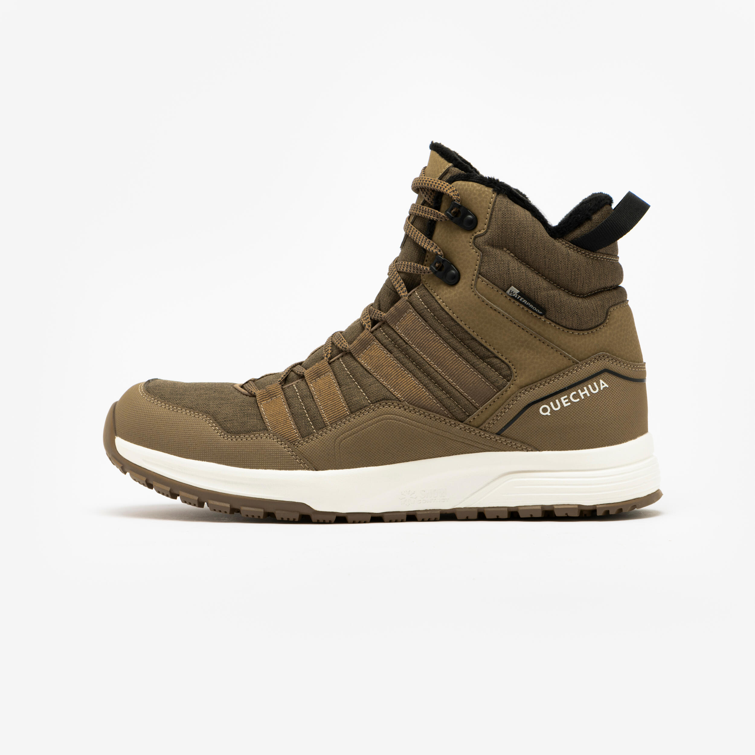 Men’s warm and waterproof winter hiking boots NH500 - Brown