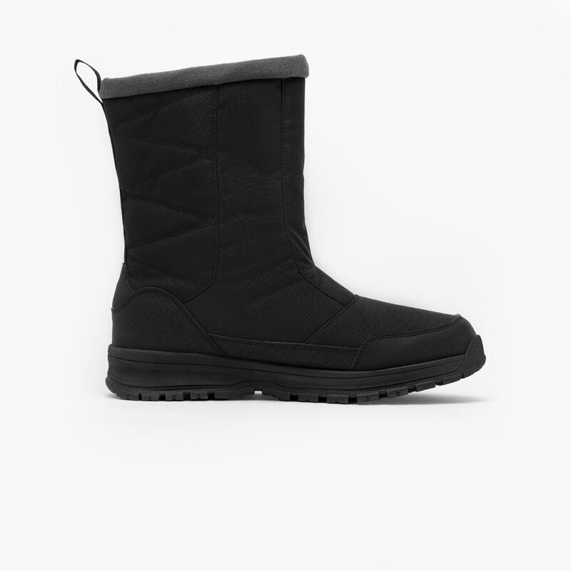 Bottes de randonnée neige imperméables homme, NH100 Haute Zip noir