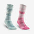 Warm hiking socks SH500 Mid - Green/Pink