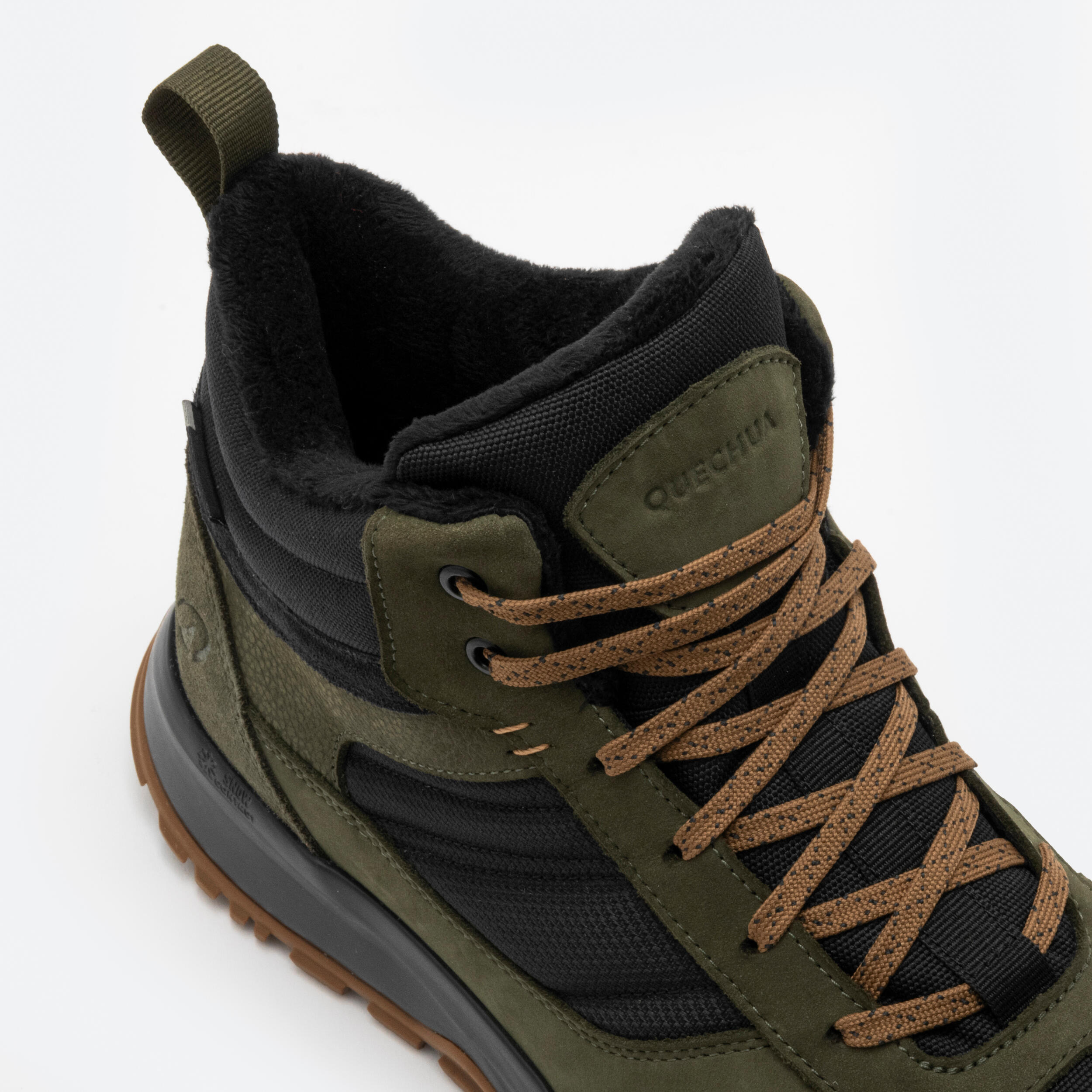 Men’s Warm Leather Hiking Boots, NH 500 Mid - QUECHUA