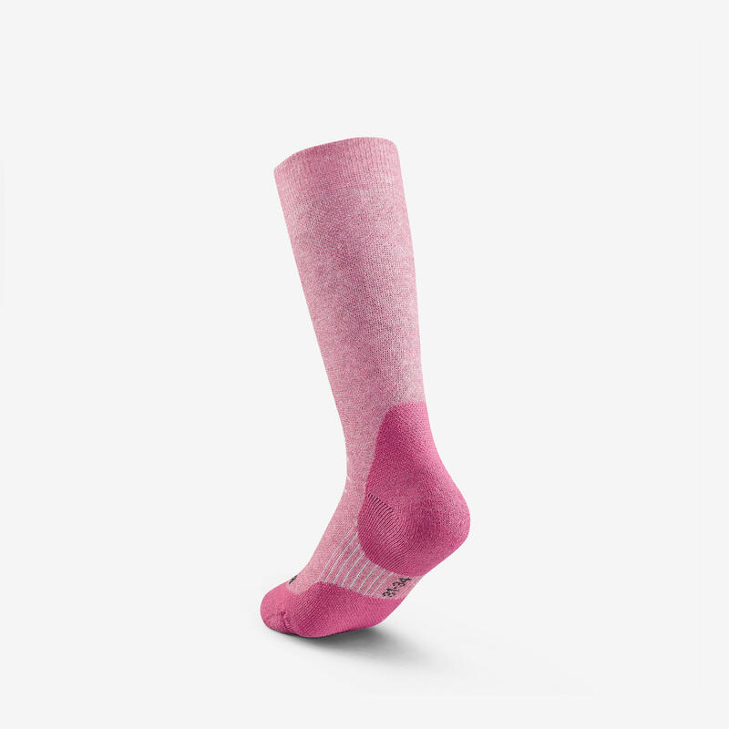 Çocuk Outdoor Uzun Termal Çorap - Pembe/Turuncu - 2 Çift - SH100 Mid