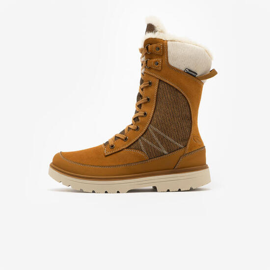 Winterstiefel Damen hoch Leder warm wasserdicht Winterwandern - NH900 braun