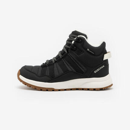 Wanderschuhe Damen halbhoch warm wasserdicht - NH500 schwarz