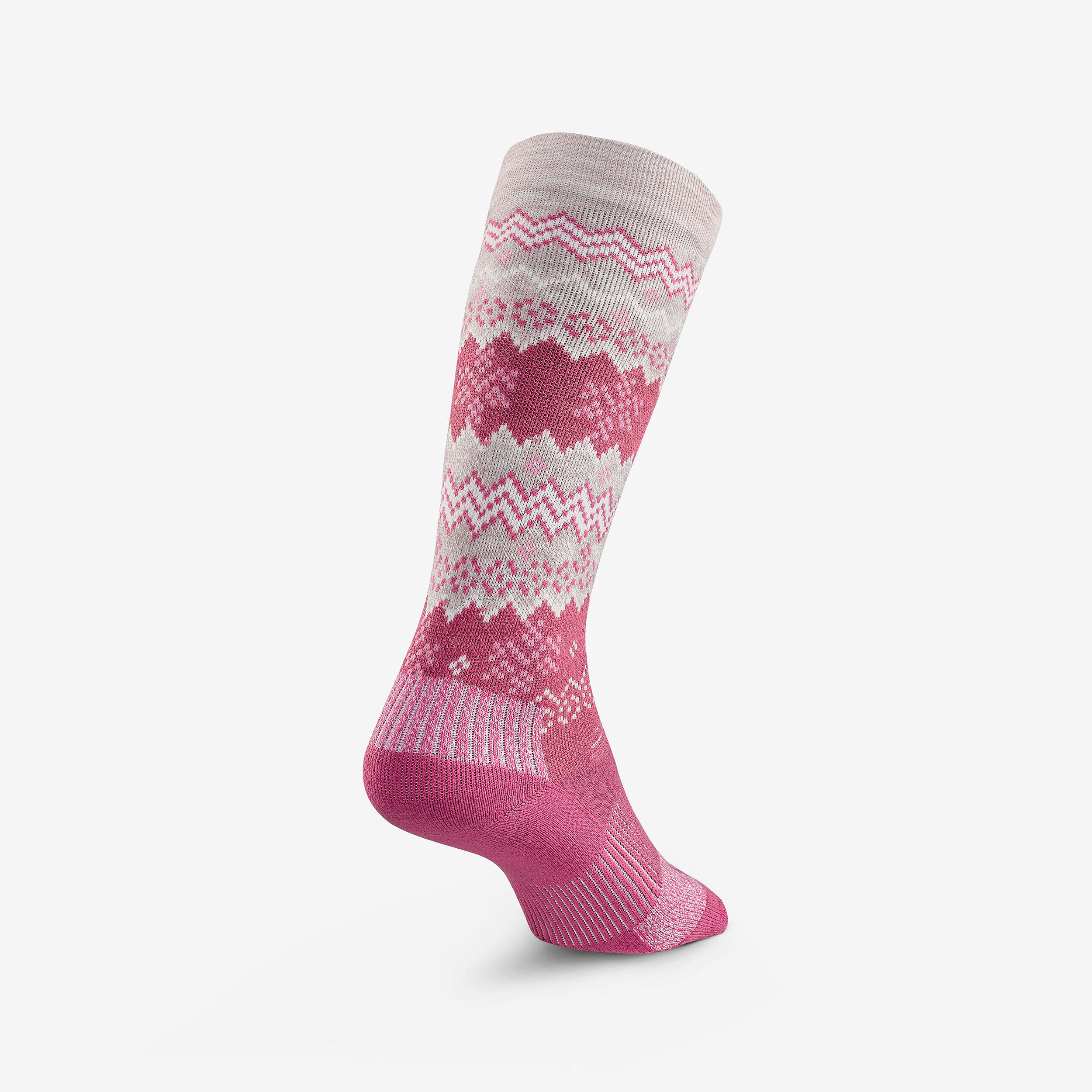 Chaussettes de randonnée chaudes, SH500 Mid vert rose 3/6