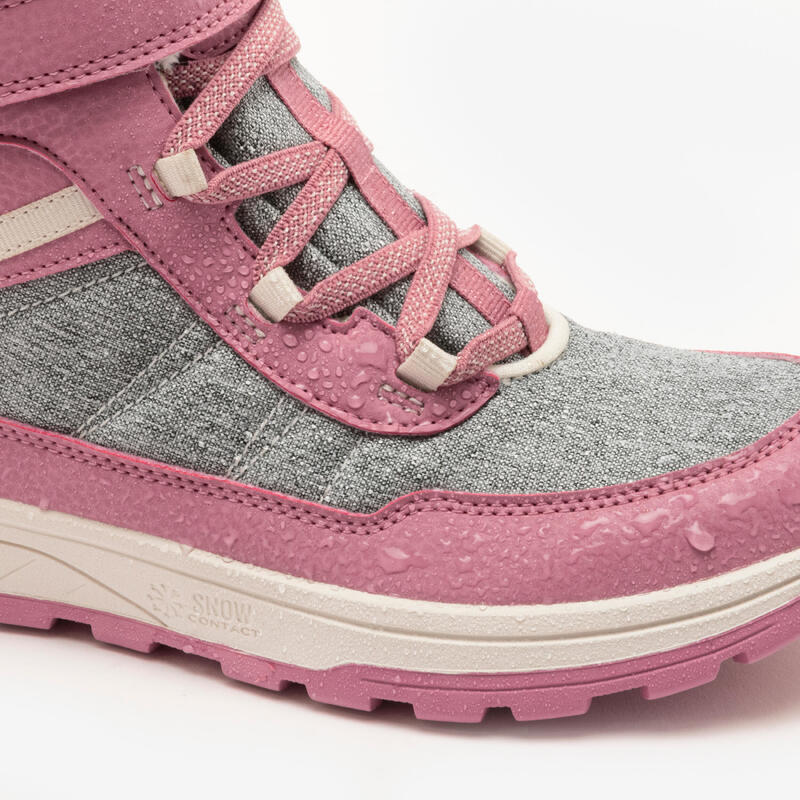 Çocuk Cırt Cırtlı Outdoor Kar Botu - Su Geçirmez - Pembe - NH500