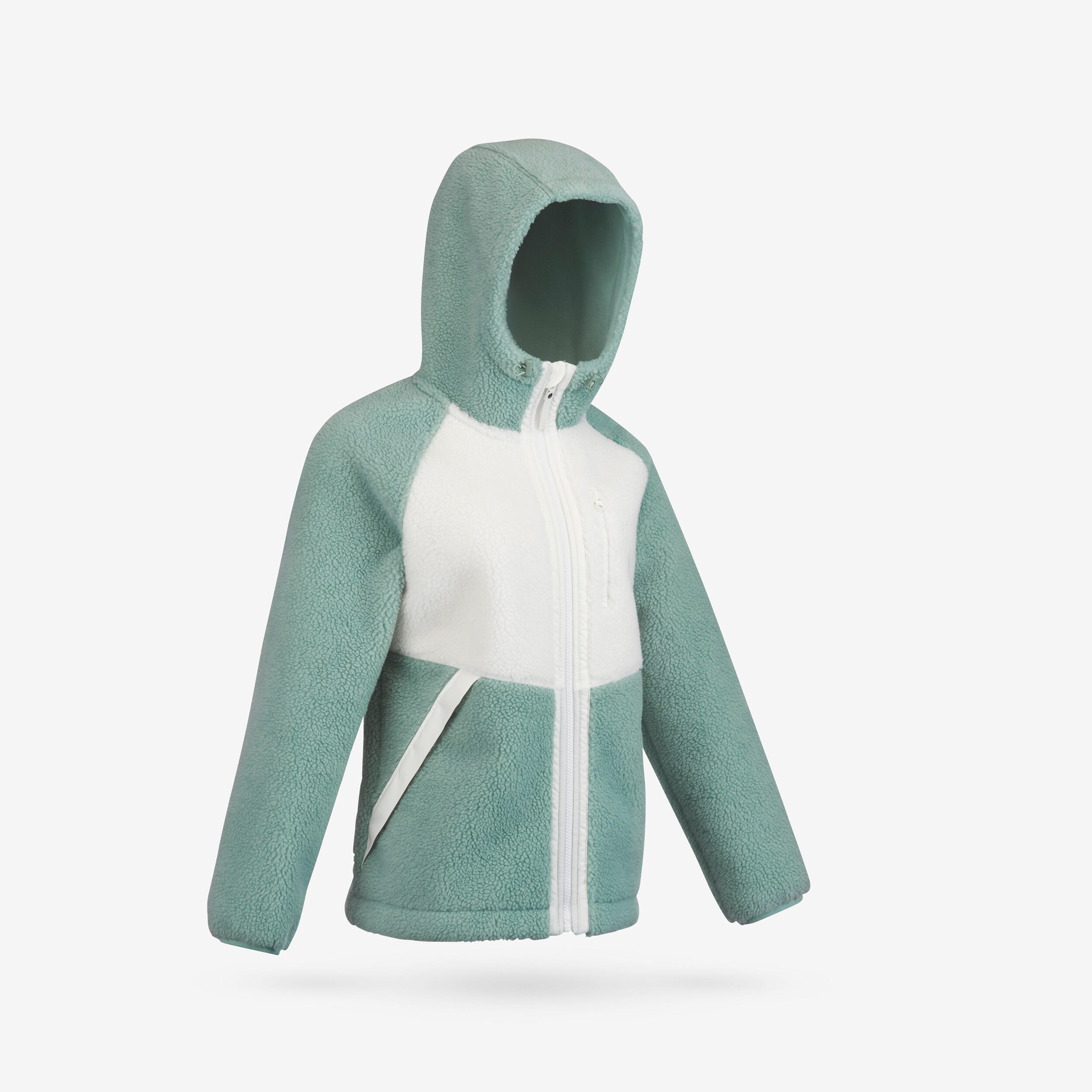 Chamarra de senderismo de forro polar de senderismo verde para mujer SH900 12/12